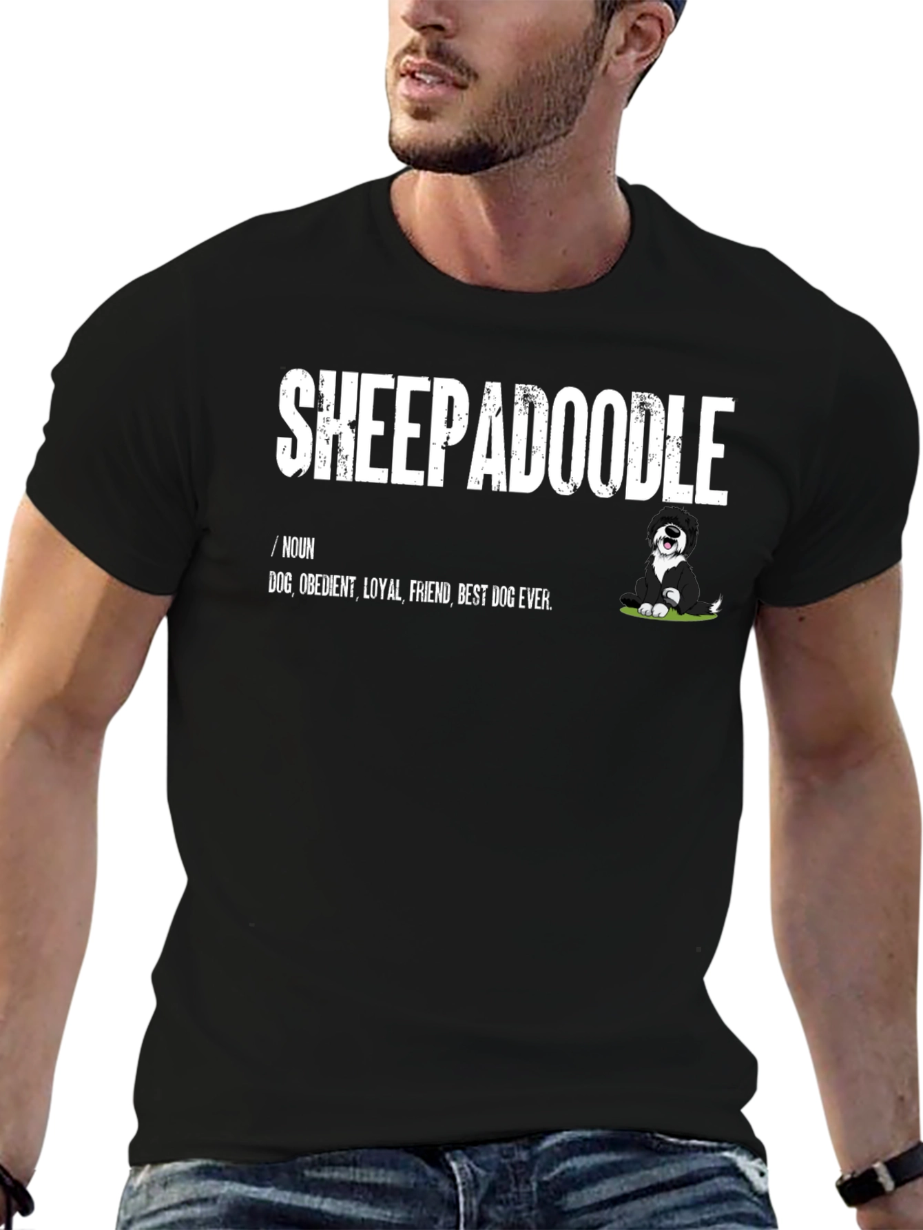 Sheepadoodle Dog Graphic T-Shirt - Best Dog Ever Tee