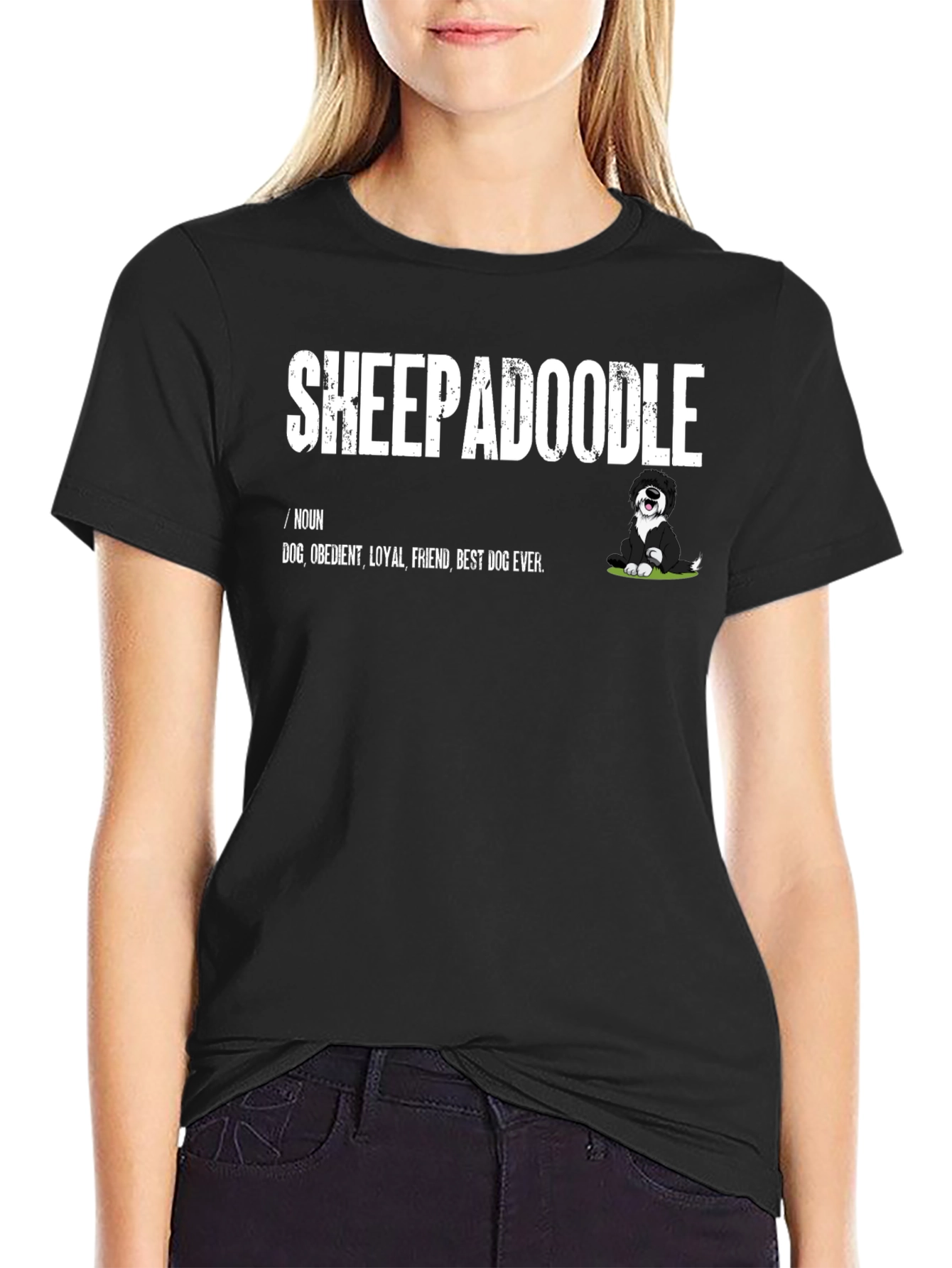 Sheepadoodle Dog Graphic T-Shirt - Best Dog Ever Tee