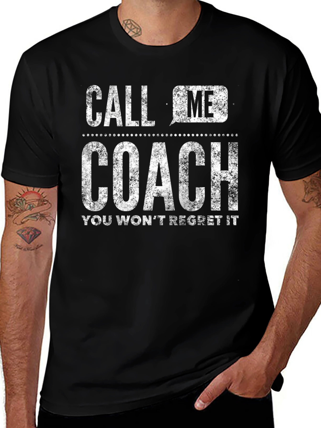 Call Me Coach T-Shirt - Distressed Graphic Tee