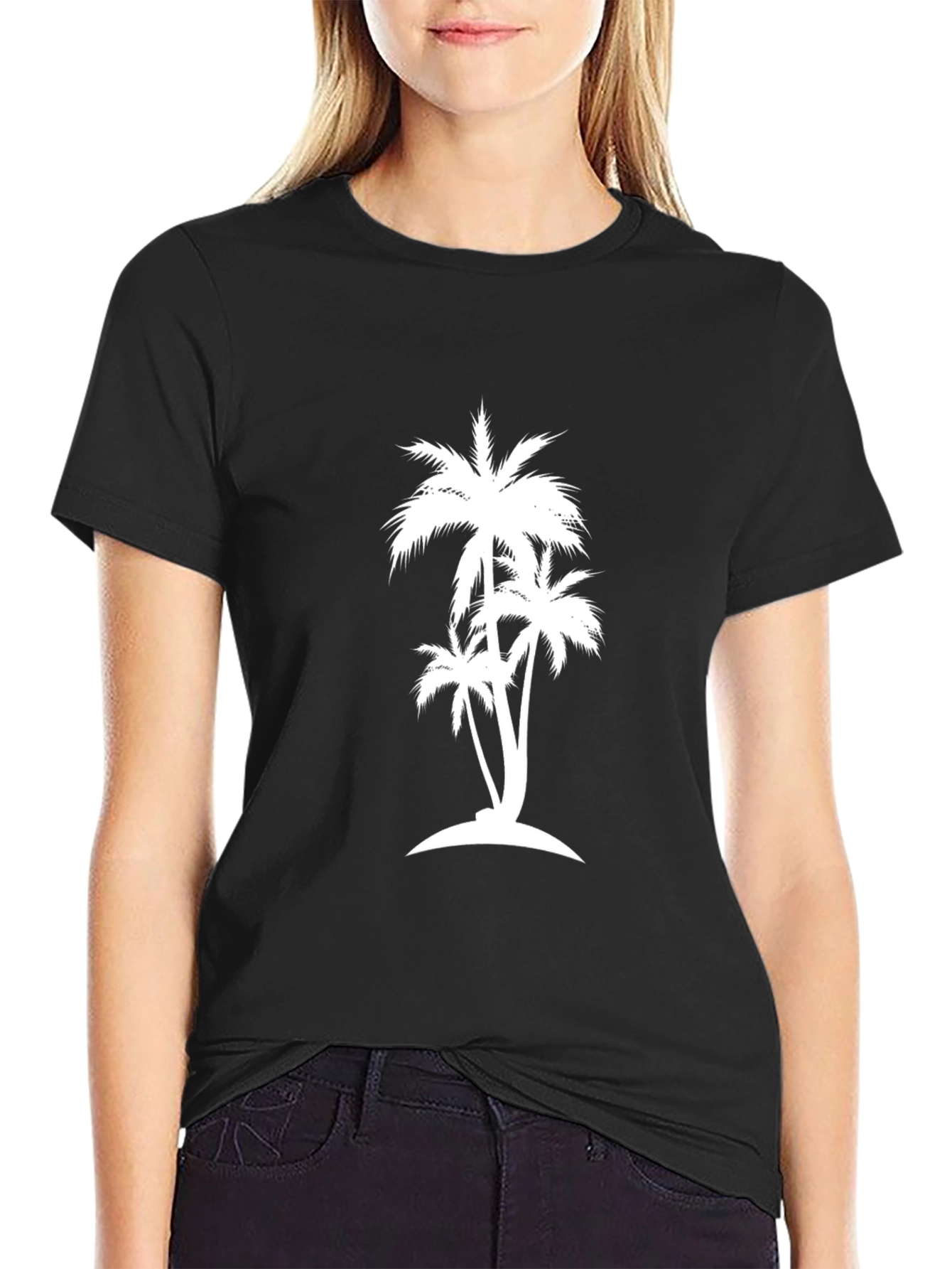 Palm Tree Graphic Black Tee