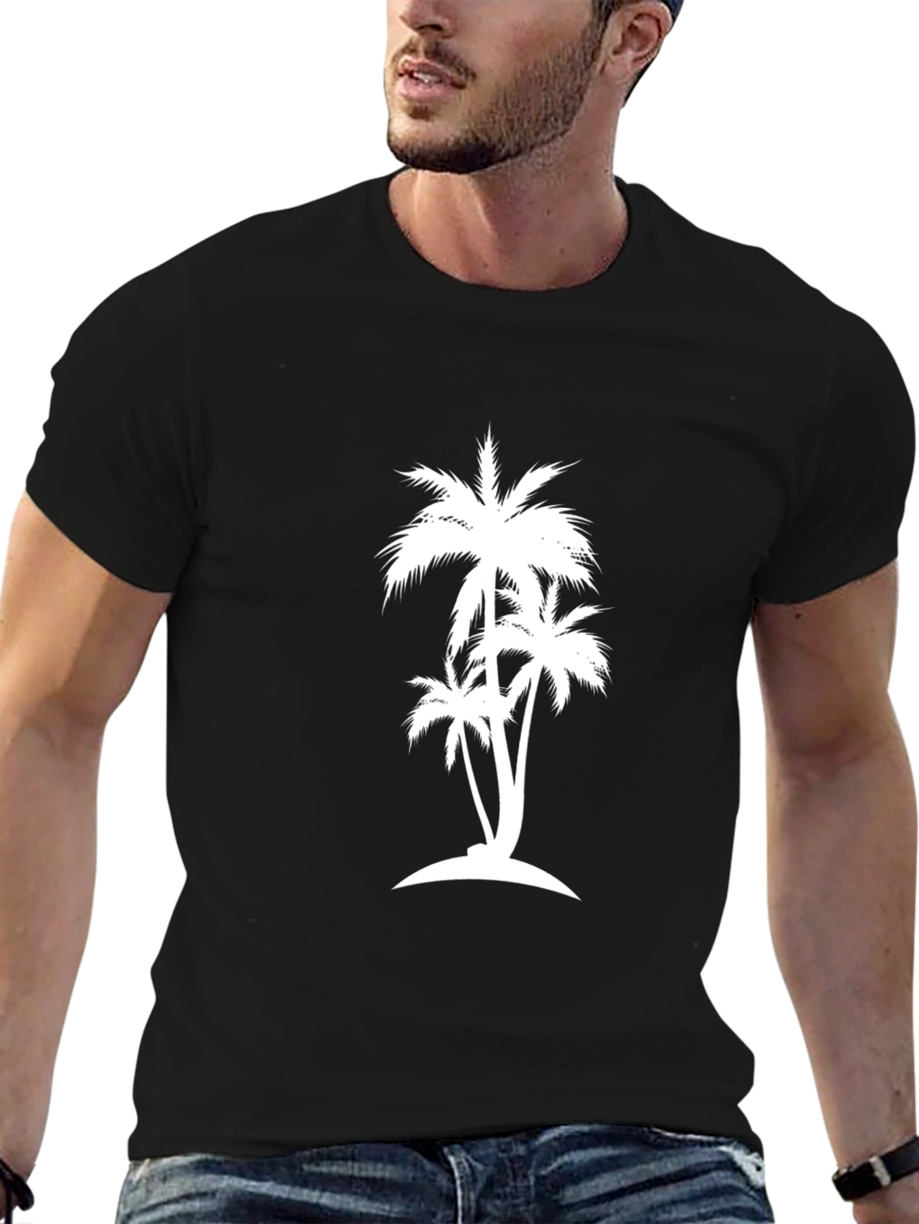 Palm Tree Graphic Black Tee
