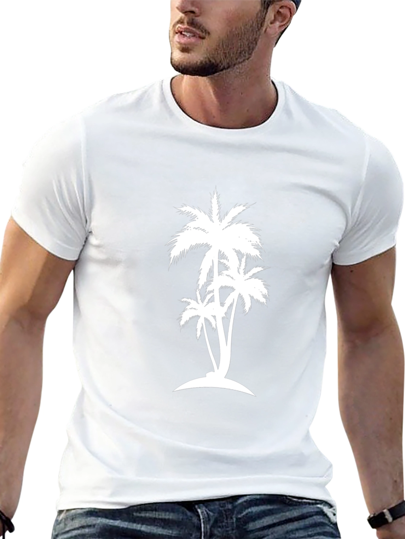 Palm Tree Graphic Black Tee