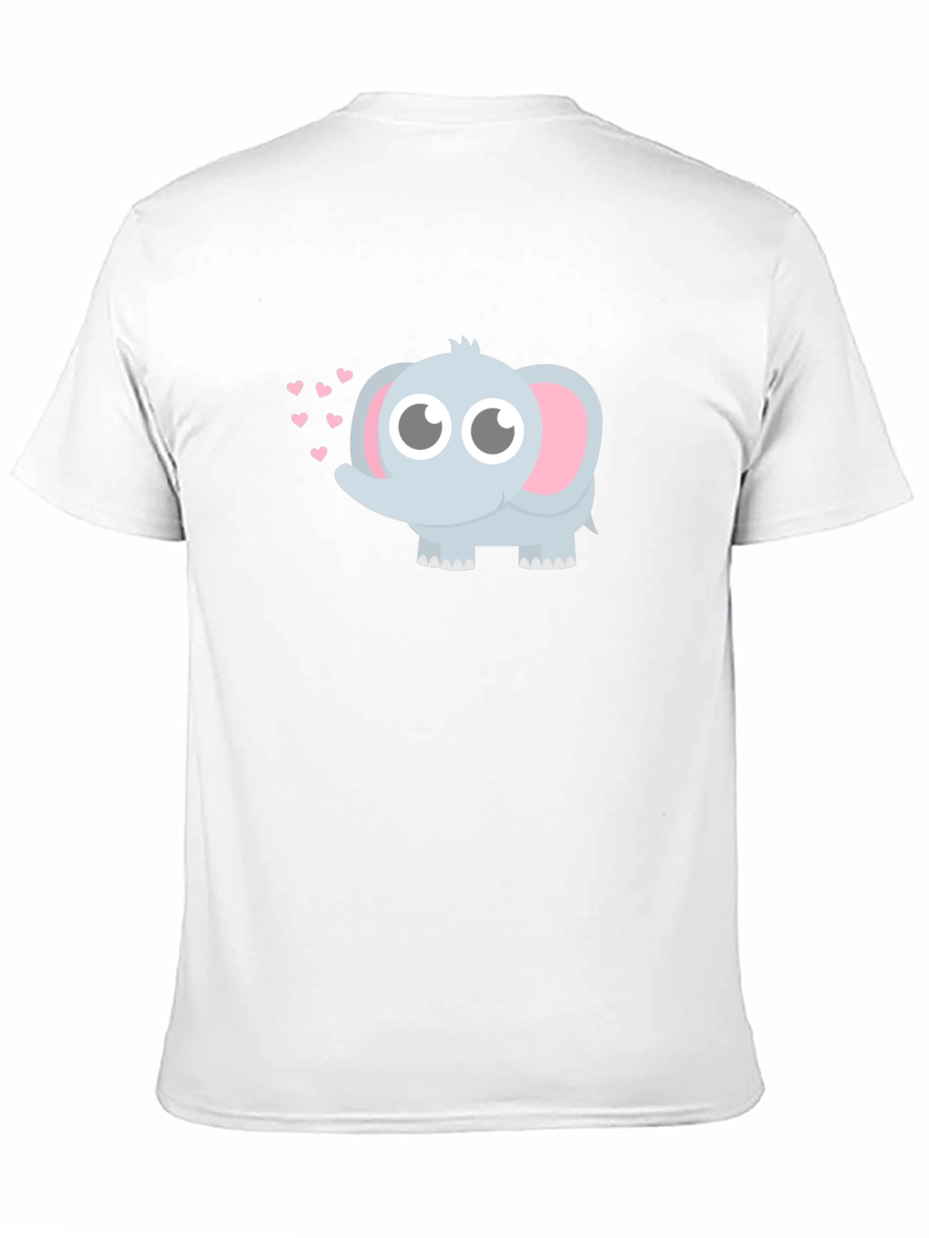 Cute Elephant Heart Graphic Black T-Shirt