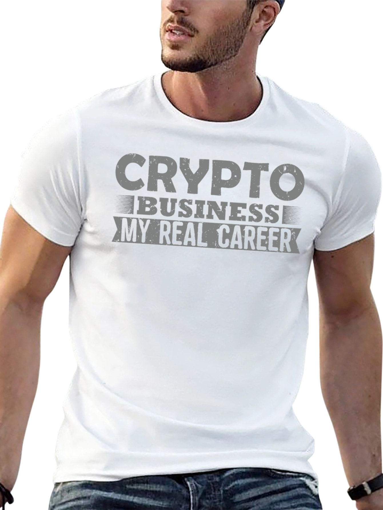 Crypto Business My Real Career Black Graphic Tee