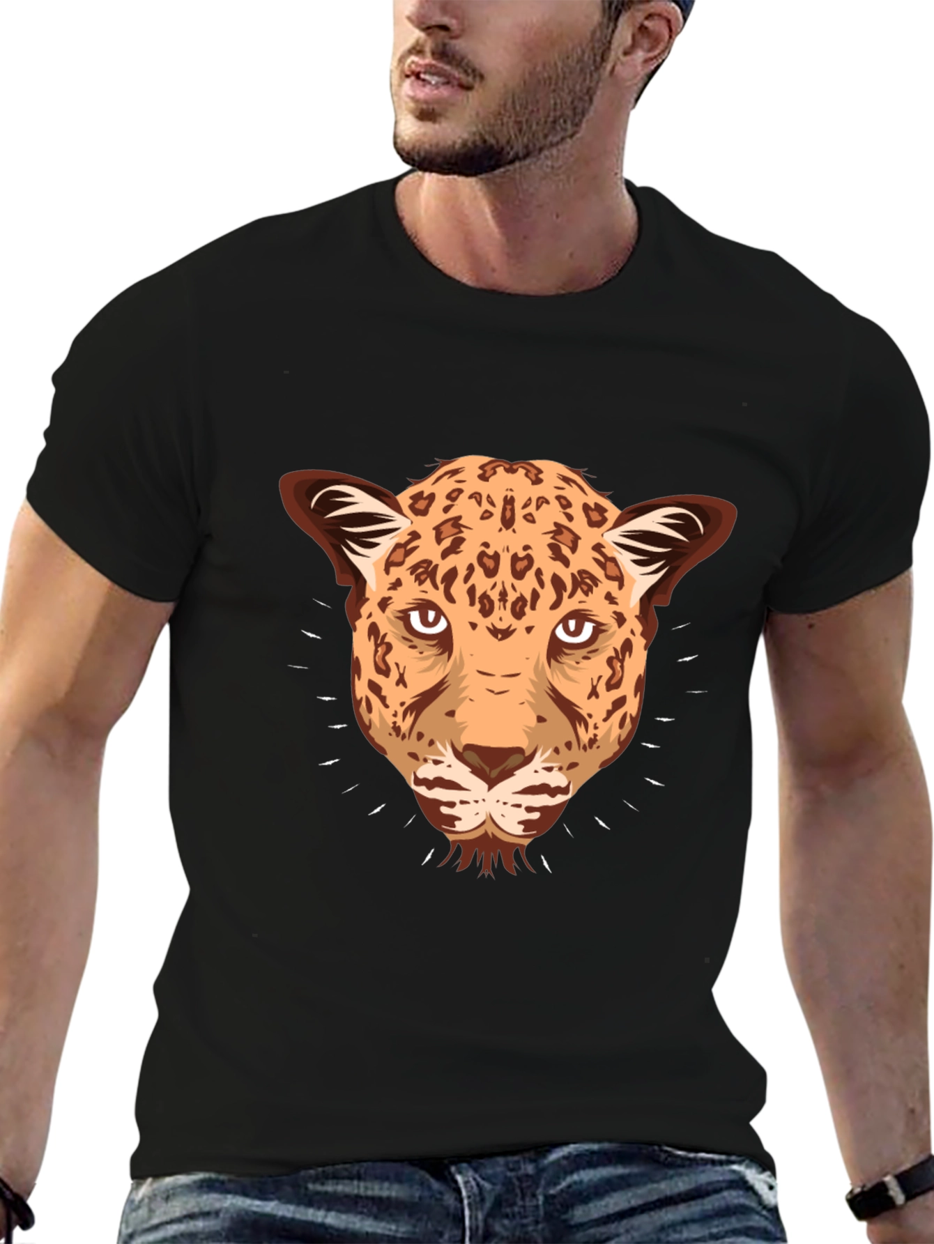 Leopard Graphic Print T-Shirt