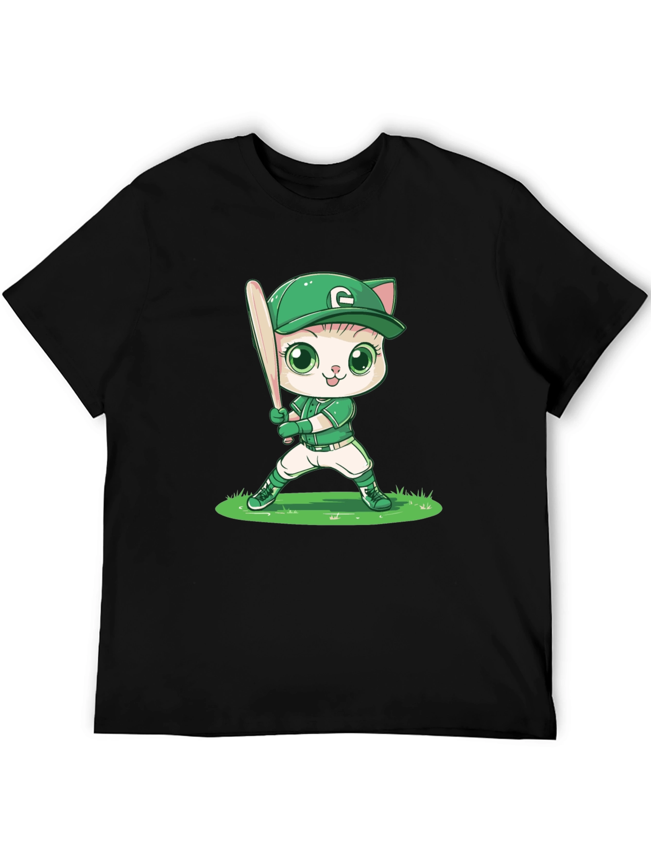 Cat Baseball Player Graphic Tee
