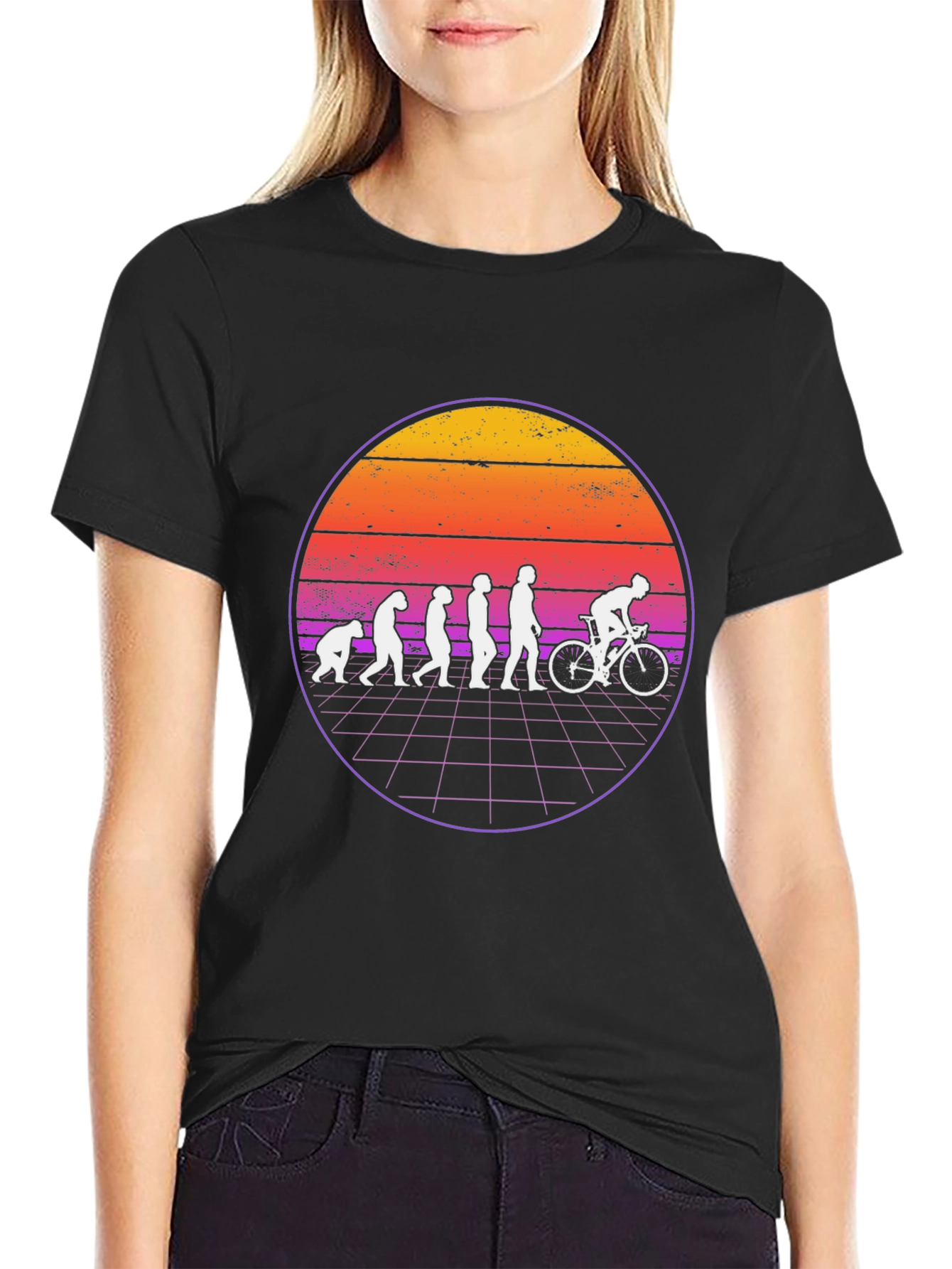 Evolution Cyclist T-Shirt - Retro Design