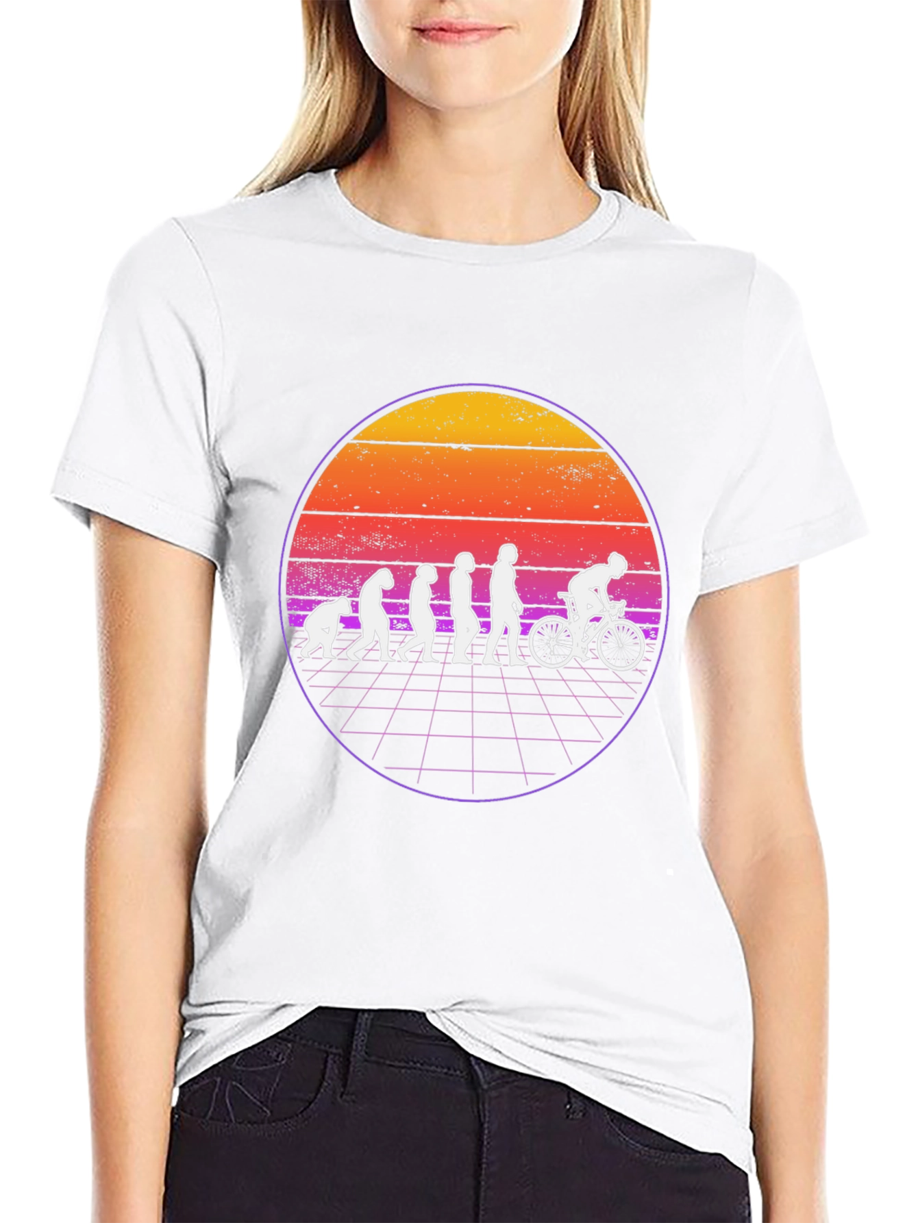Evolution Cyclist T-Shirt - Retro Design