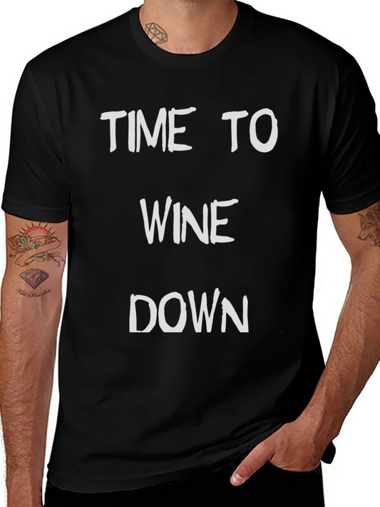 Time to Wine Down Graphic Tee - Black T-Shirt