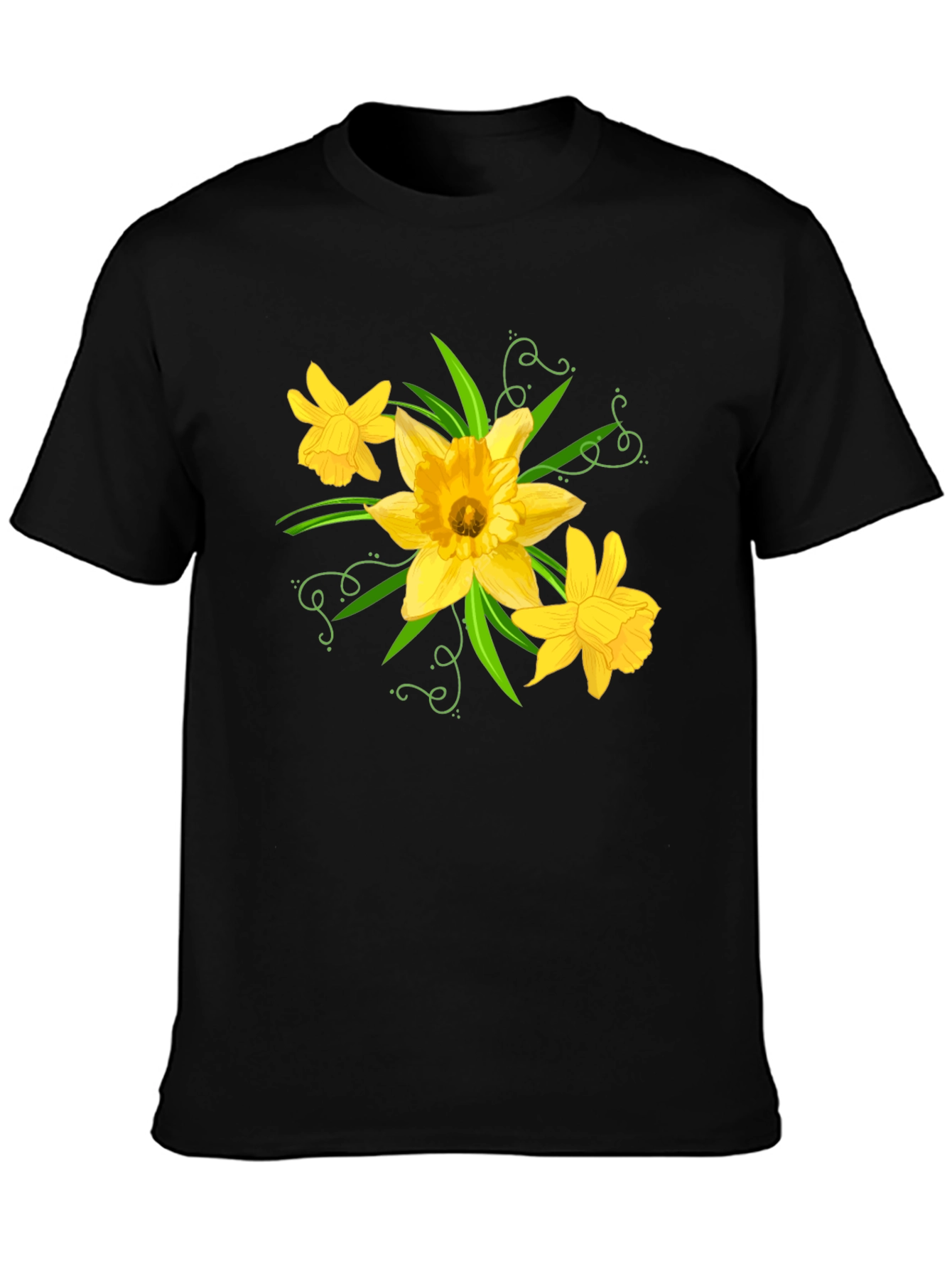 Daffodil Graphic Tee - Black Cotton T-Shirt