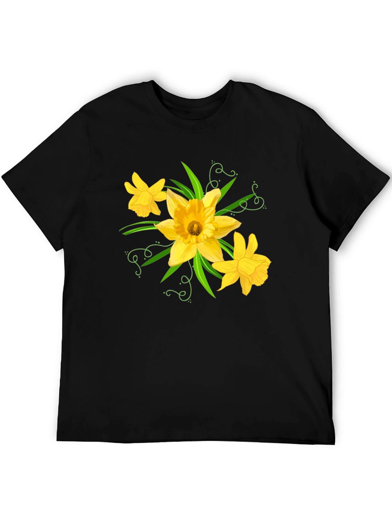 Daffodil Graphic Tee - Black Cotton T-Shirt