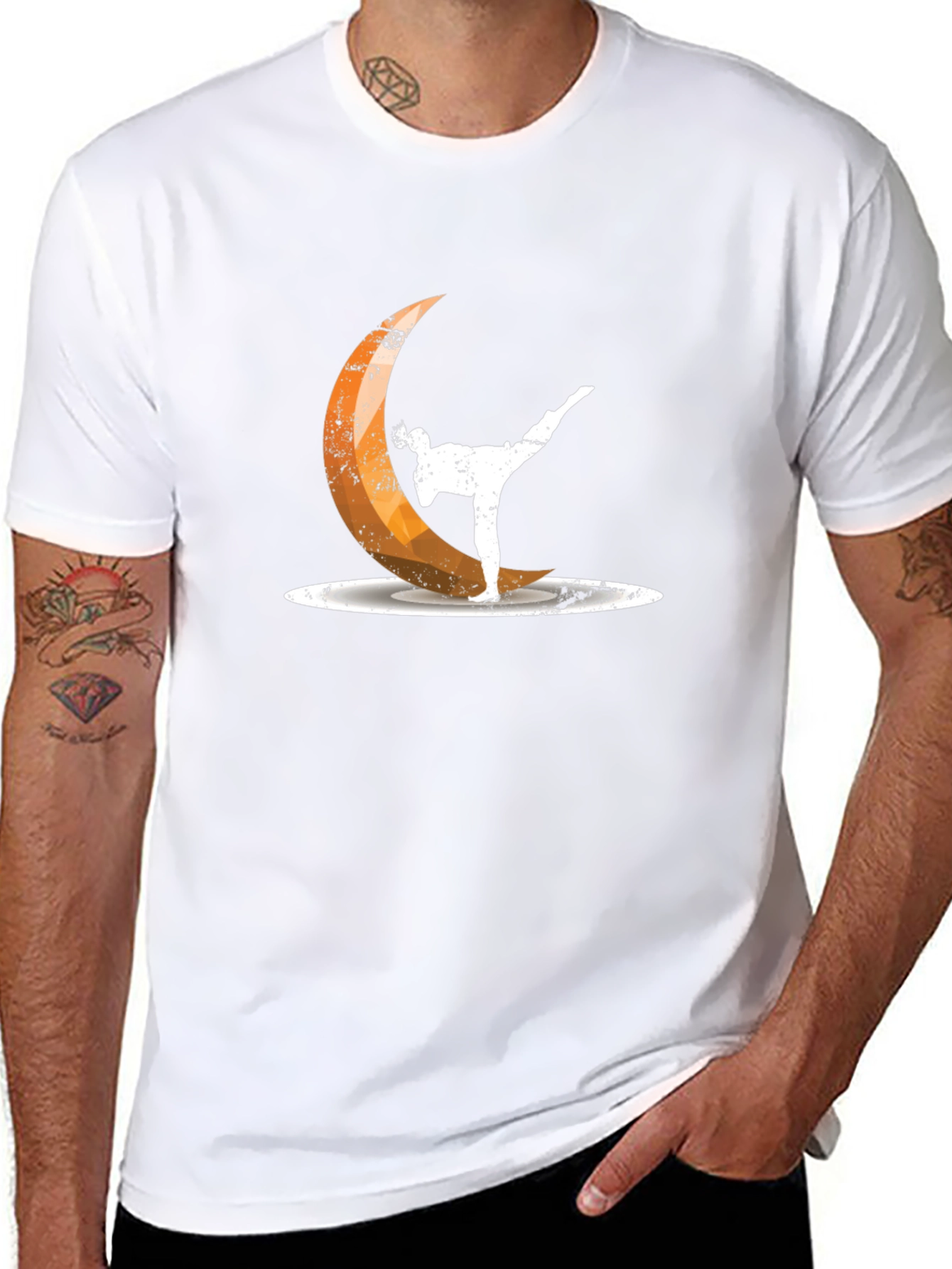 Martial Arts Moon Black T-Shirt