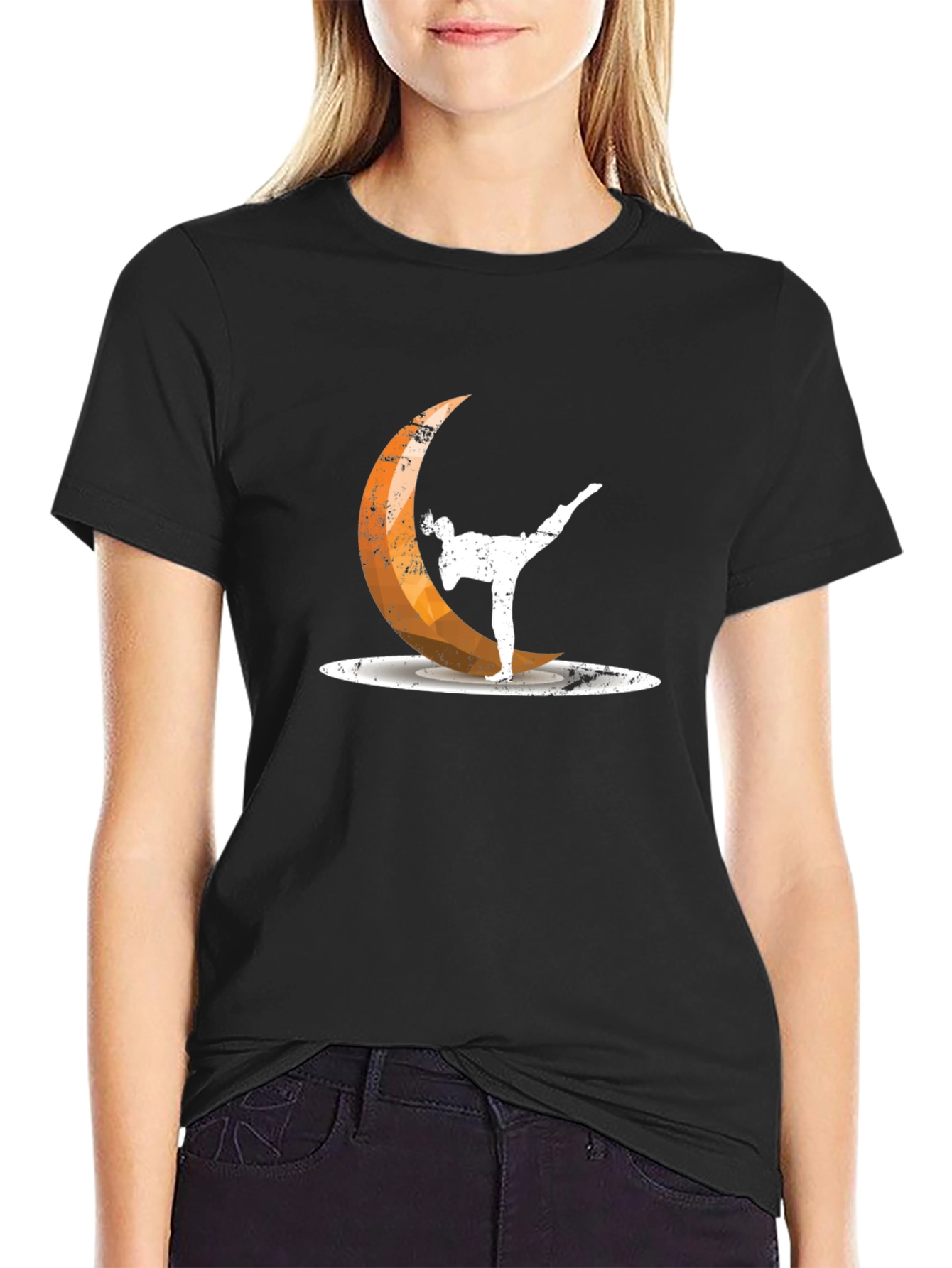 Martial Arts Moon Black T-Shirt