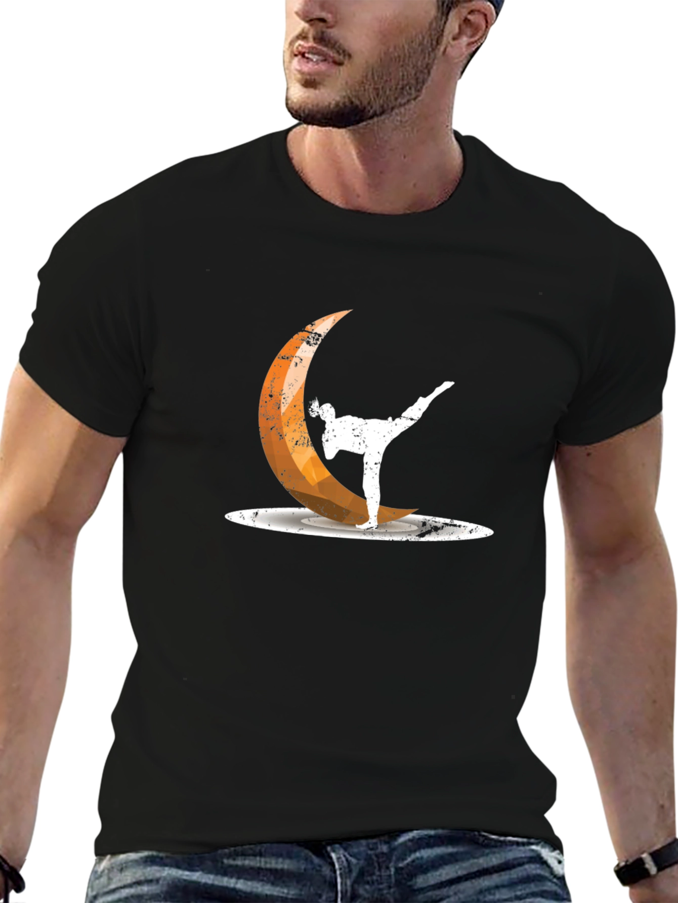 Martial Arts Moon Black T-Shirt