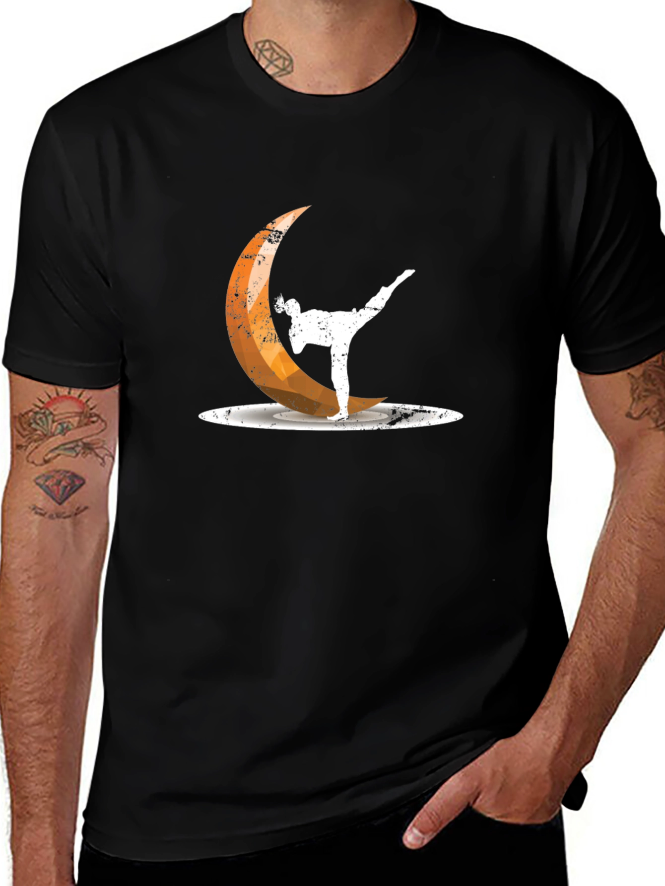 Martial Arts Moon Black T-Shirt
