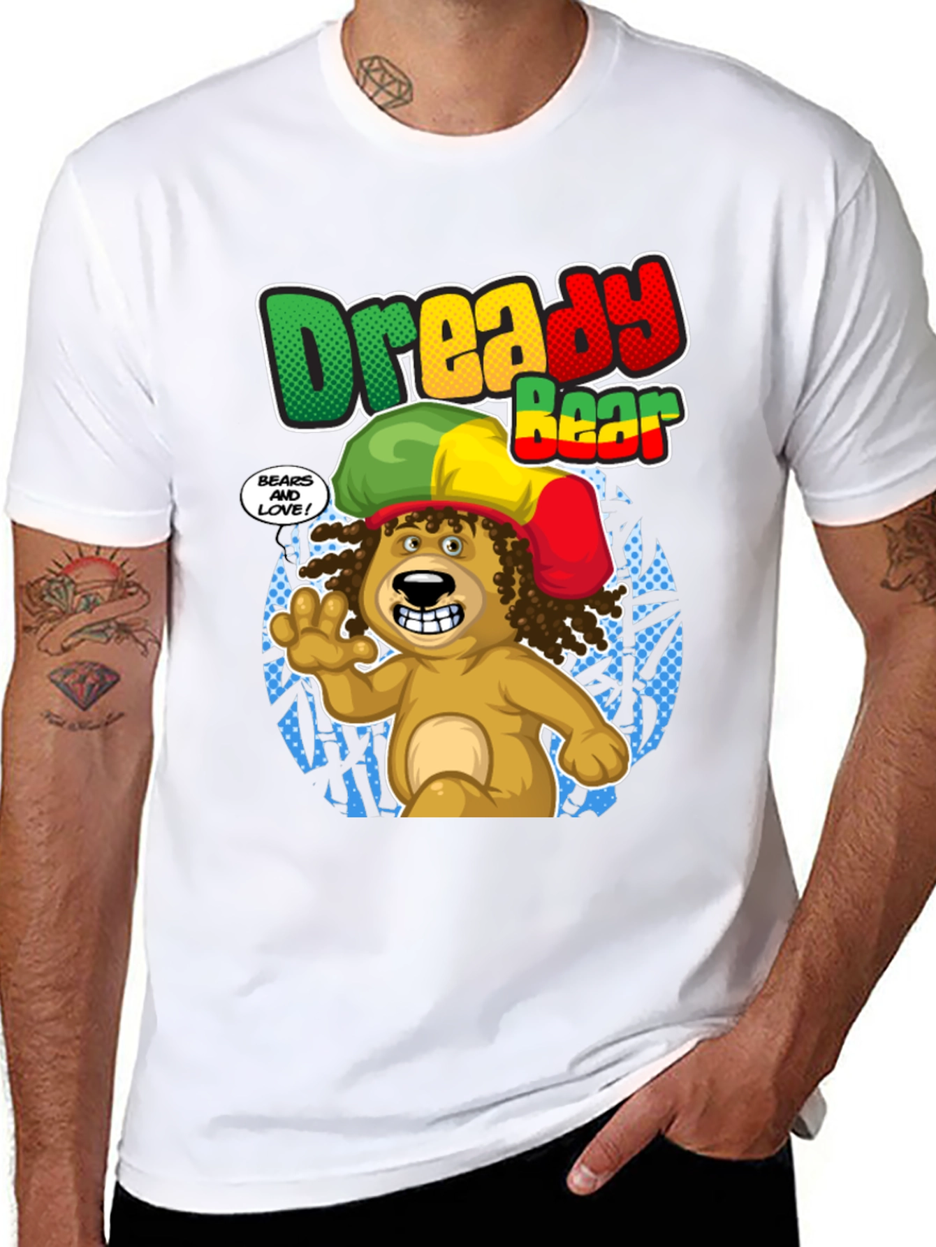 Dready Bear T-Shirt - Rastafarian Style