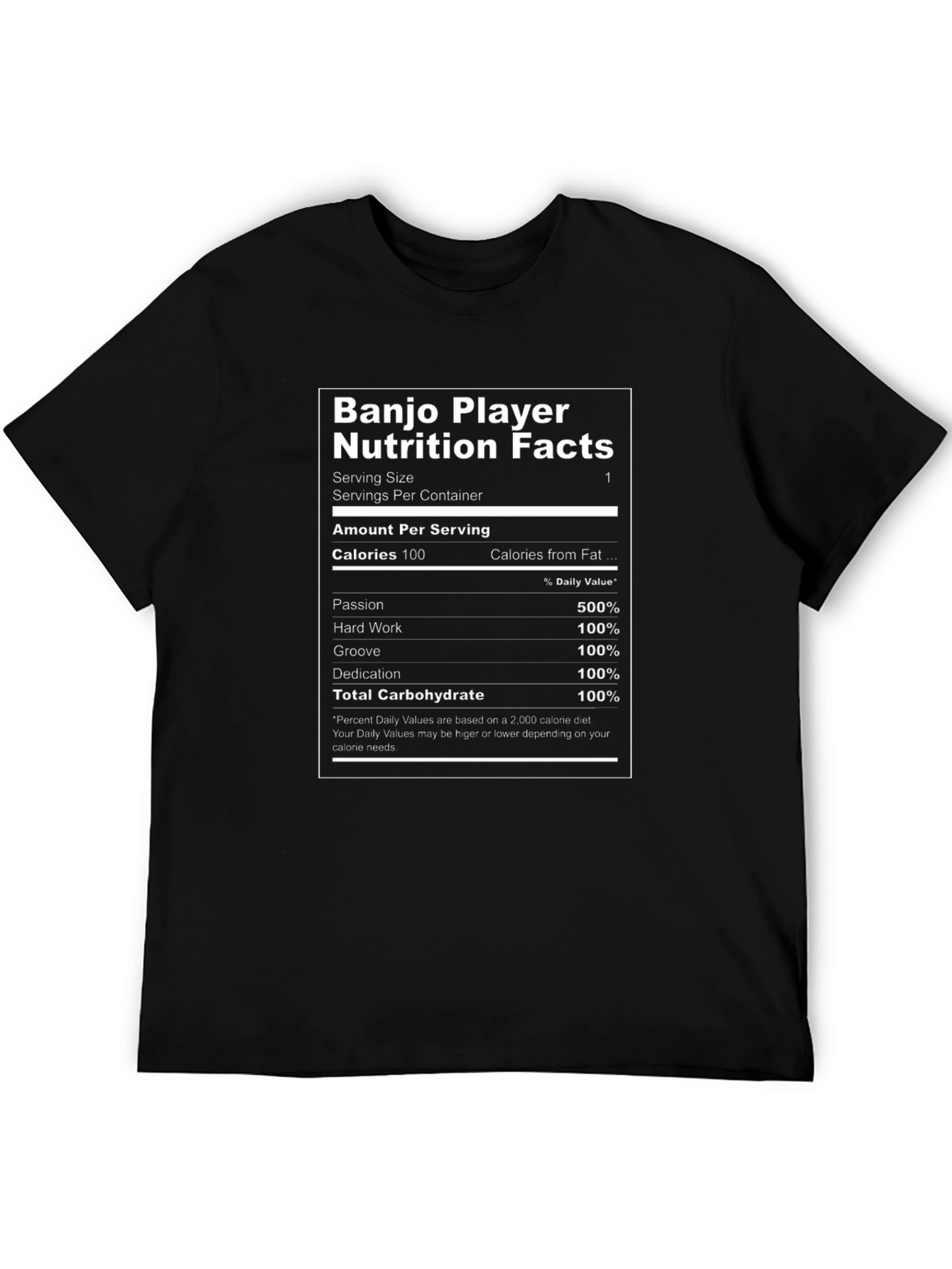 Banjo Player Nutrition Facts T-Shirt