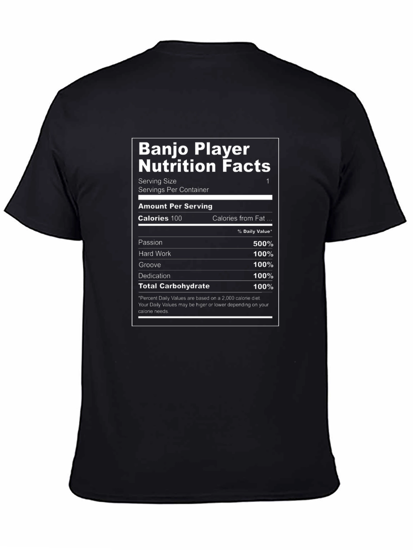 Banjo Player Nutrition Facts T-Shirt