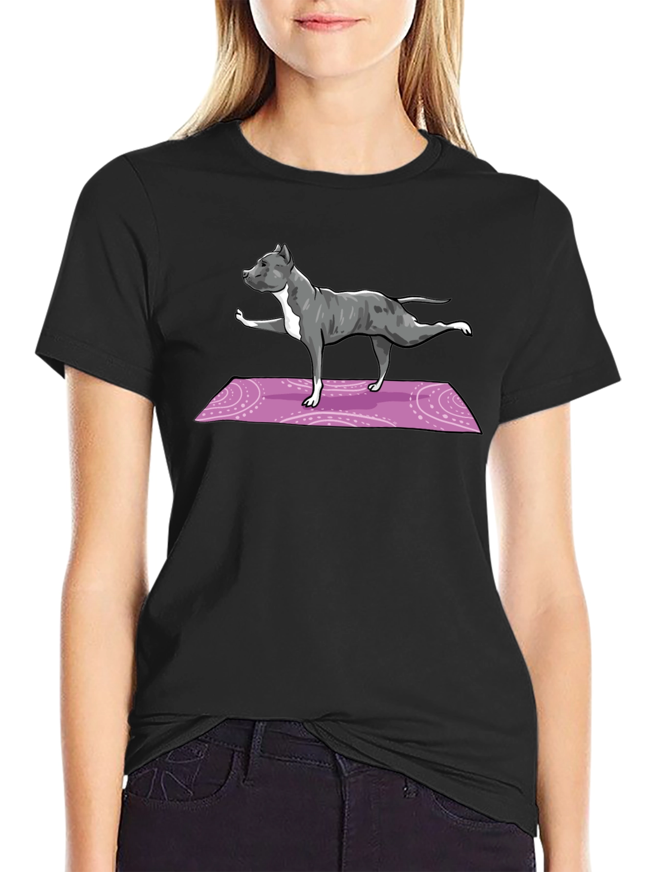 Yoga Pitbull T-Shirt - Black