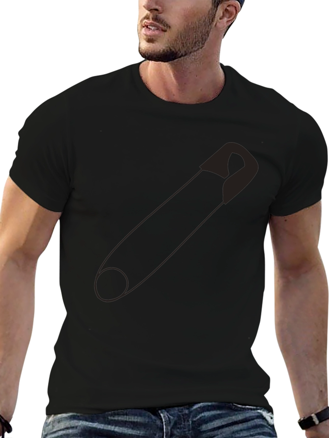 Safety Pin Graphic Tee - Bold & Unique
