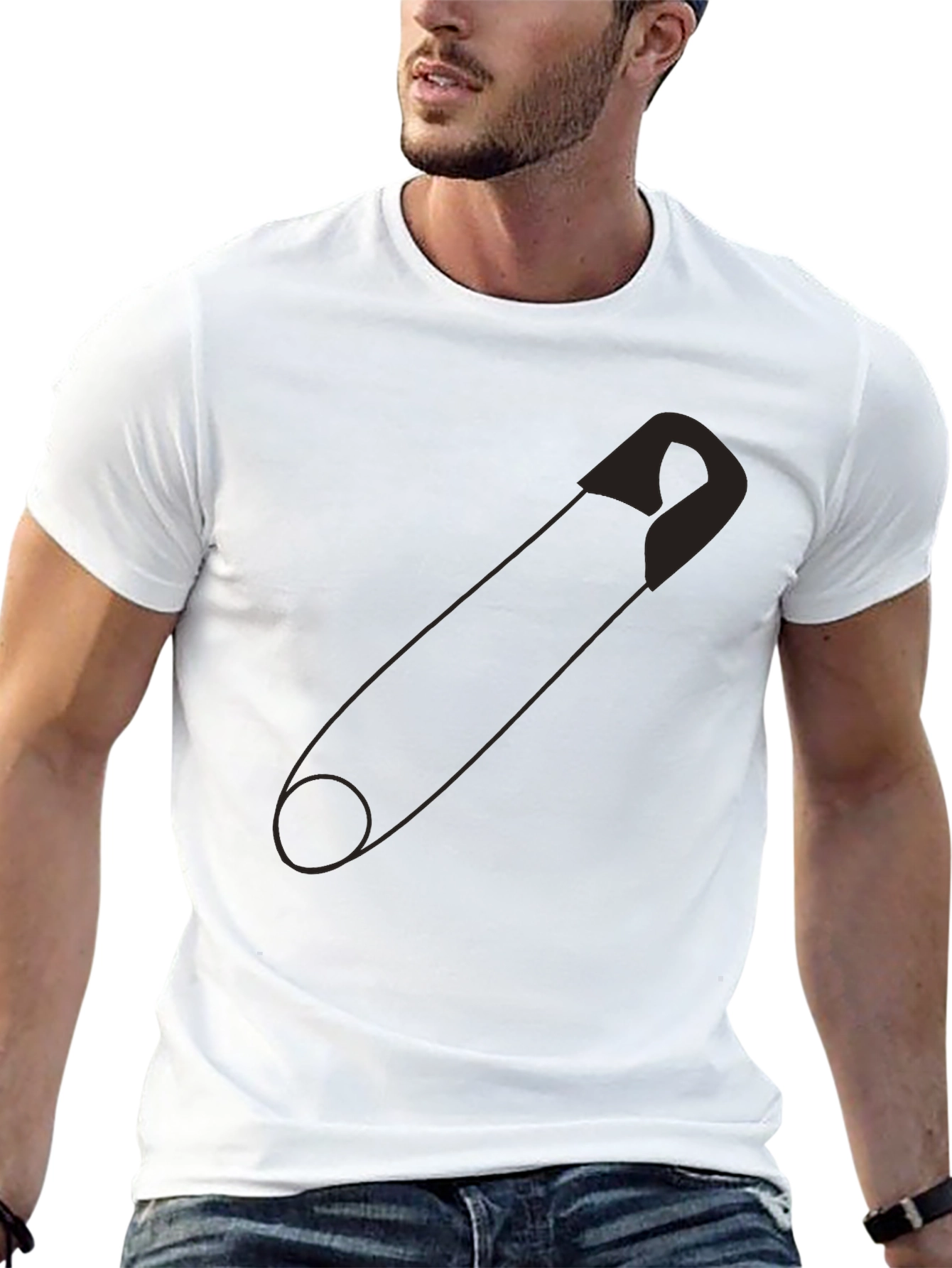 Safety Pin Graphic Tee - Bold & Unique