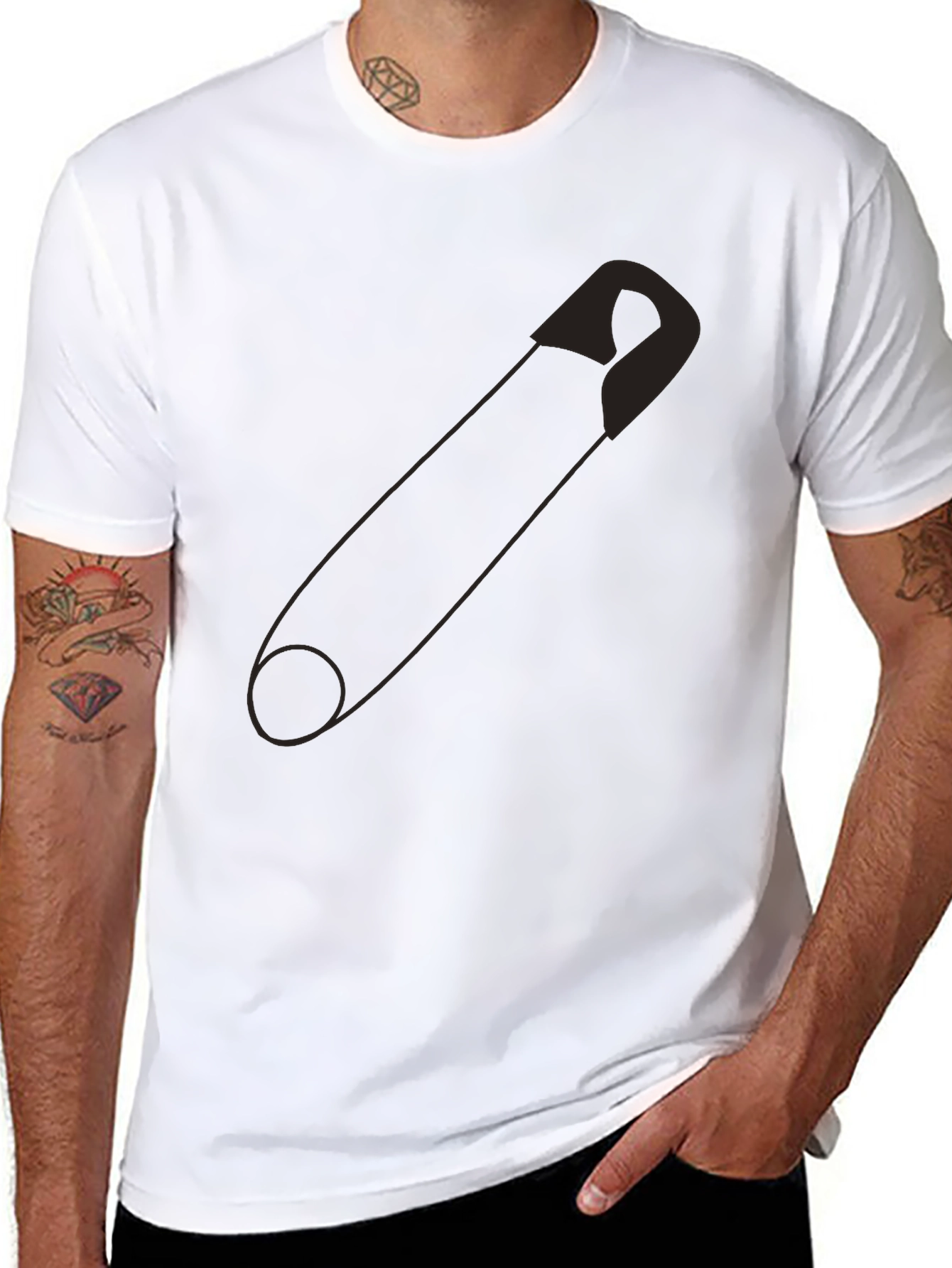 Safety Pin Graphic Tee - Bold & Unique