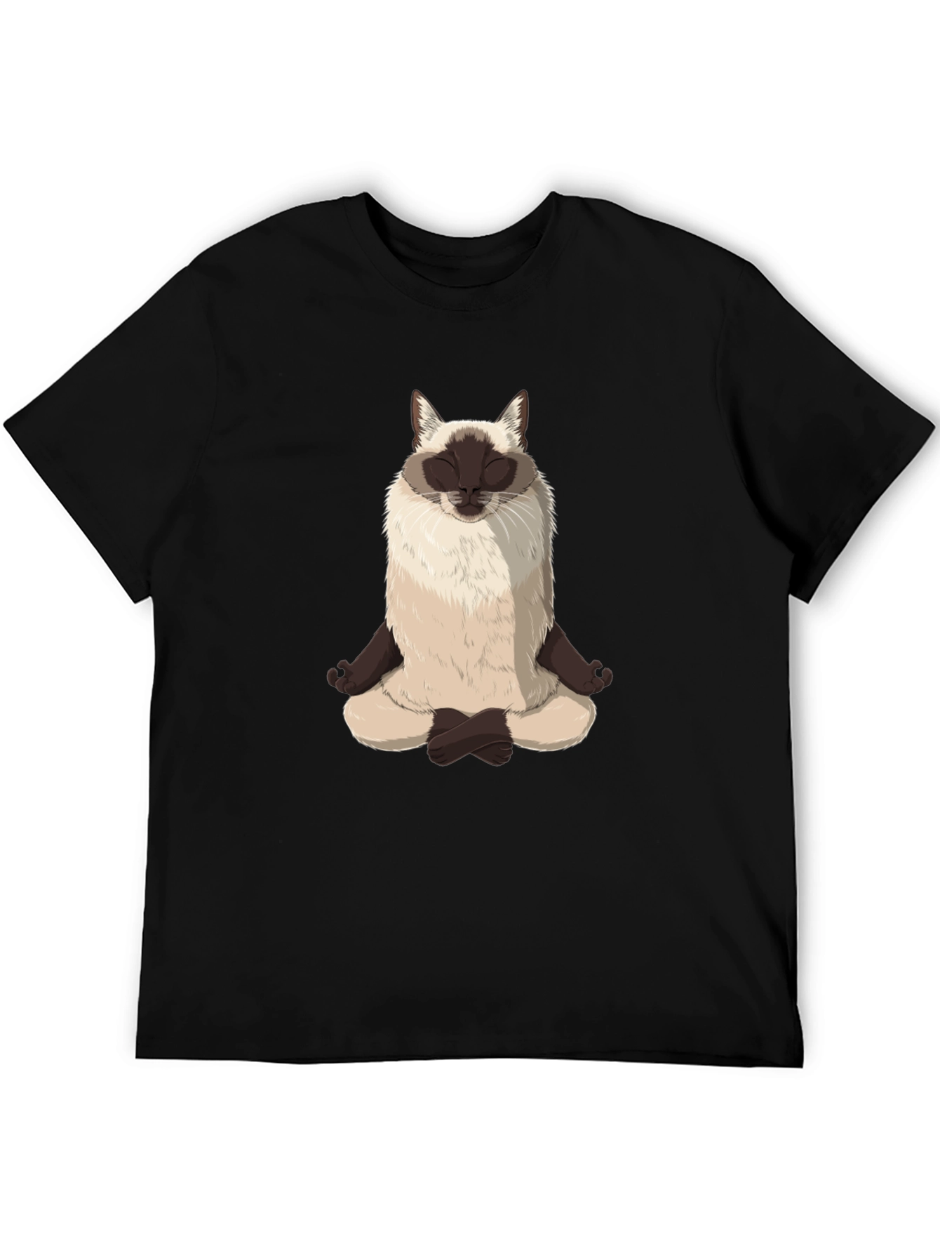 Meditating Siamese Cat Graphic Tee - Funny Yoga T-Shirt