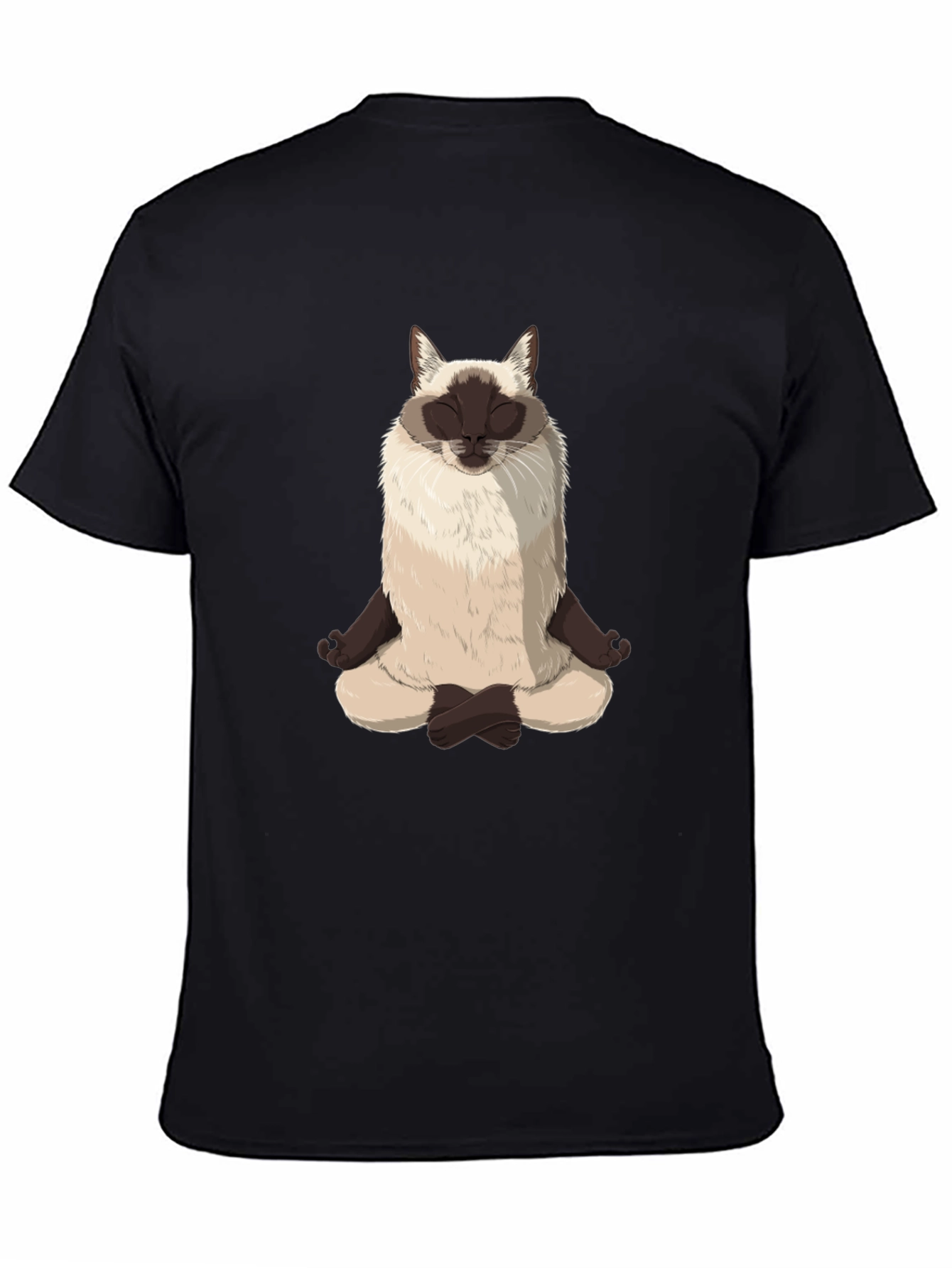 Meditating Siamese Cat Graphic Tee - Funny Yoga T-Shirt