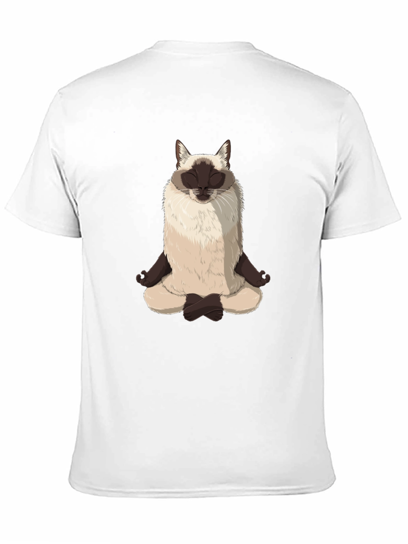 Meditating Siamese Cat Graphic Tee - Funny Yoga T-Shirt