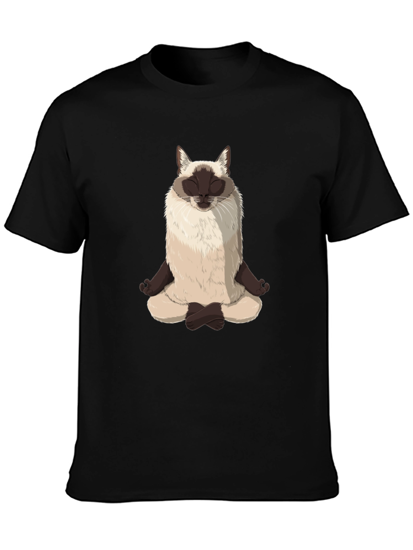 Meditating Siamese Cat Graphic Tee - Funny Yoga T-Shirt