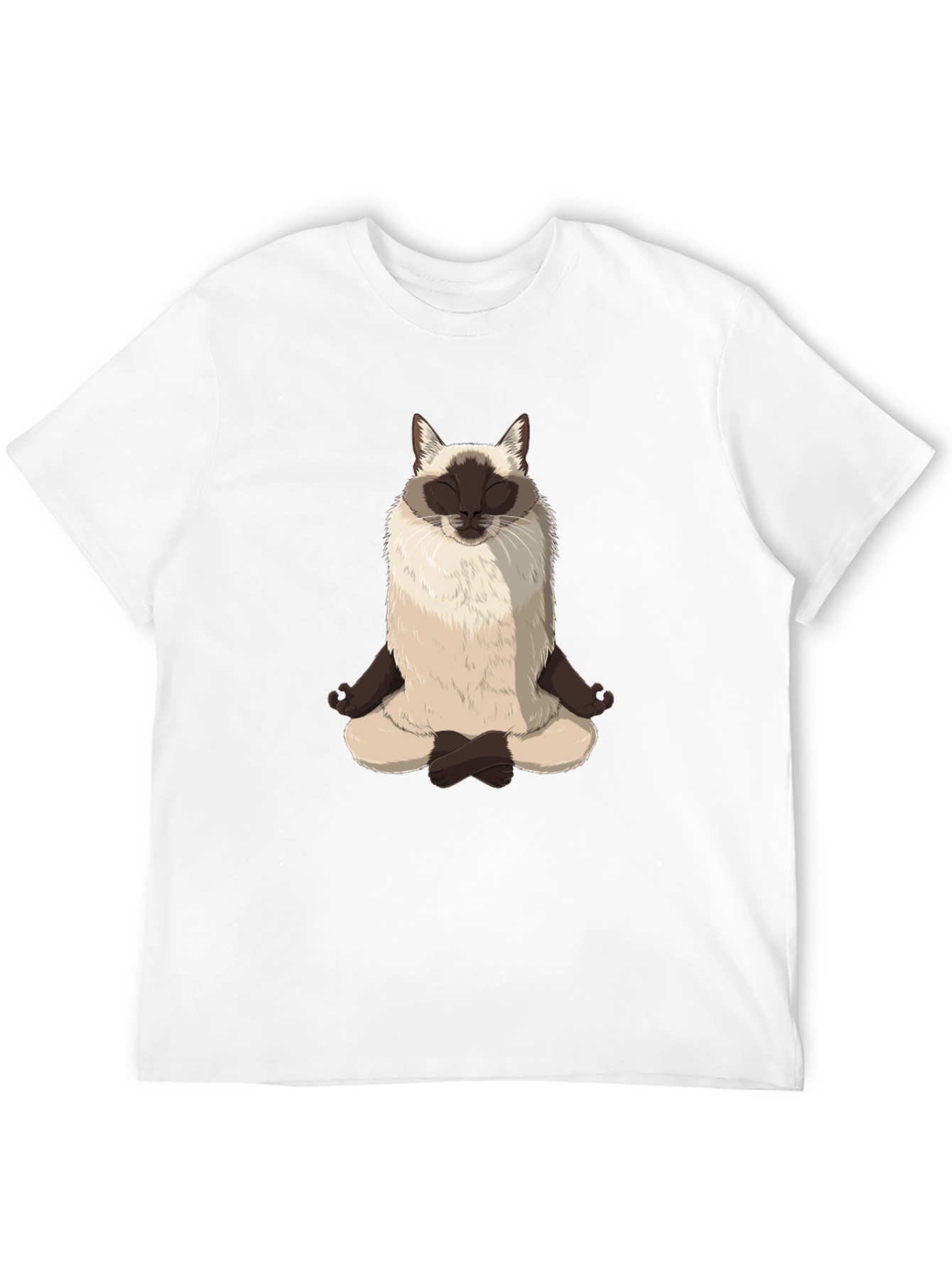 Meditating Siamese Cat Graphic Tee - Funny Yoga T-Shirt