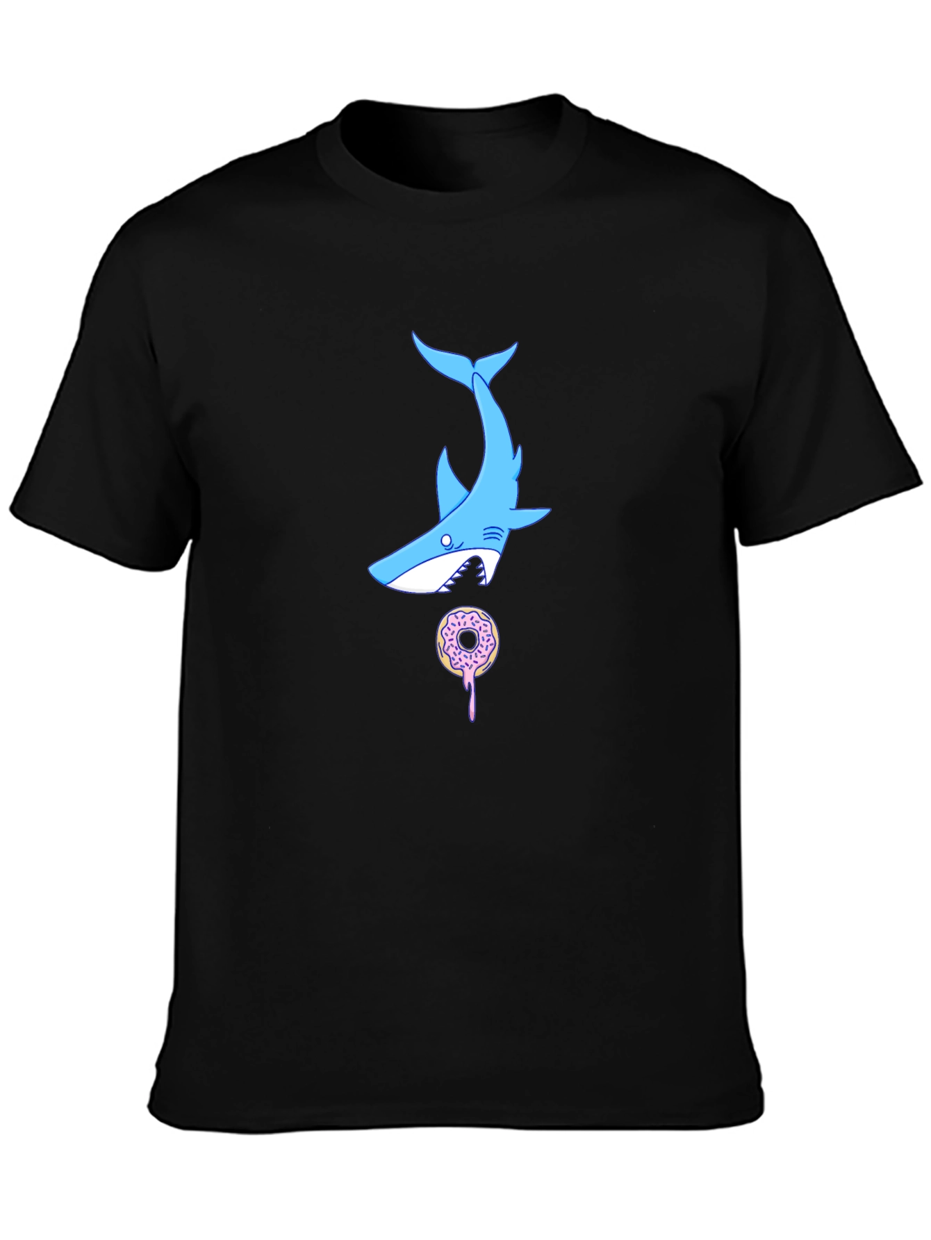 Shark Donut T-Shirt - Black Cotton Tee