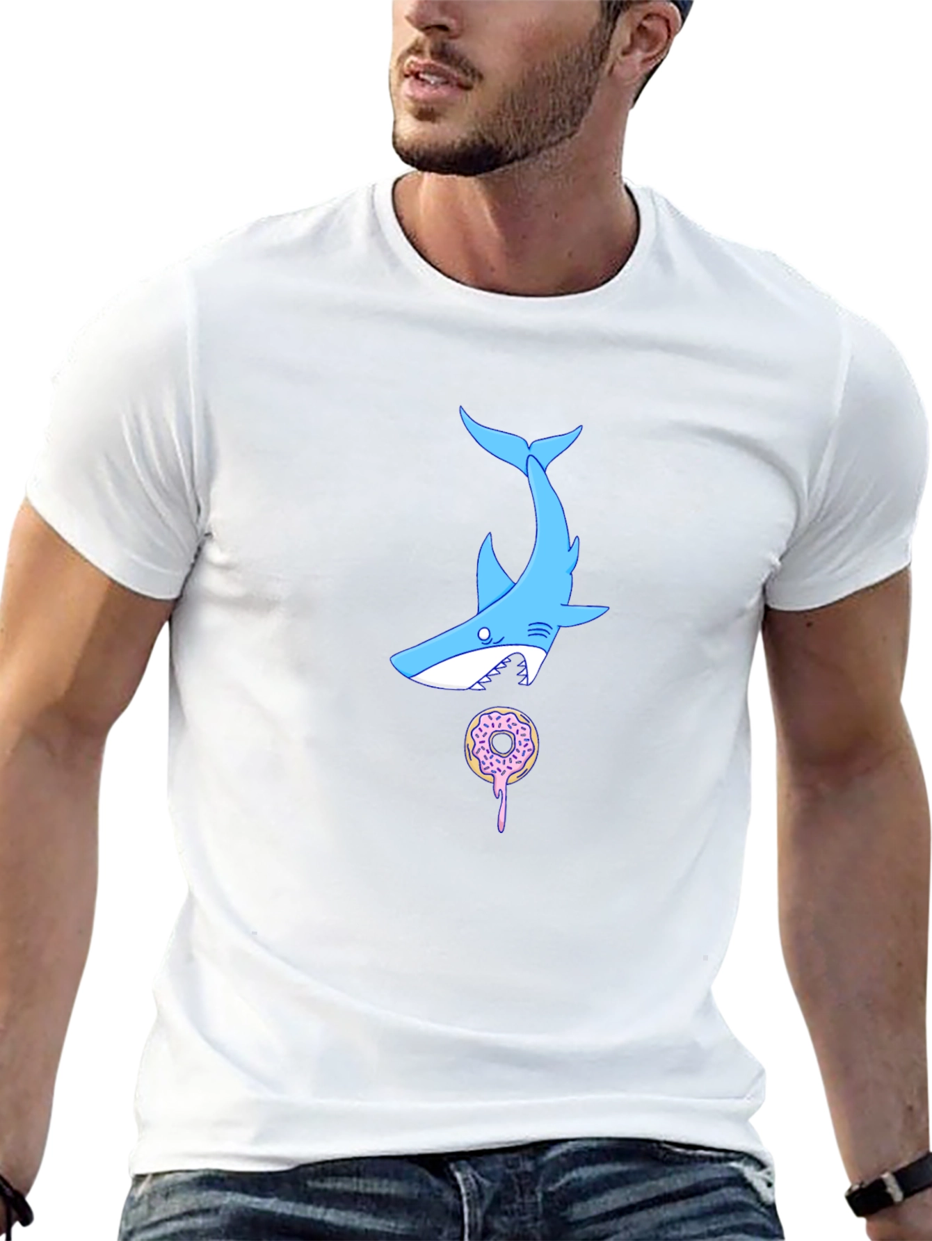 Shark Donut T-Shirt - Black Cotton Tee