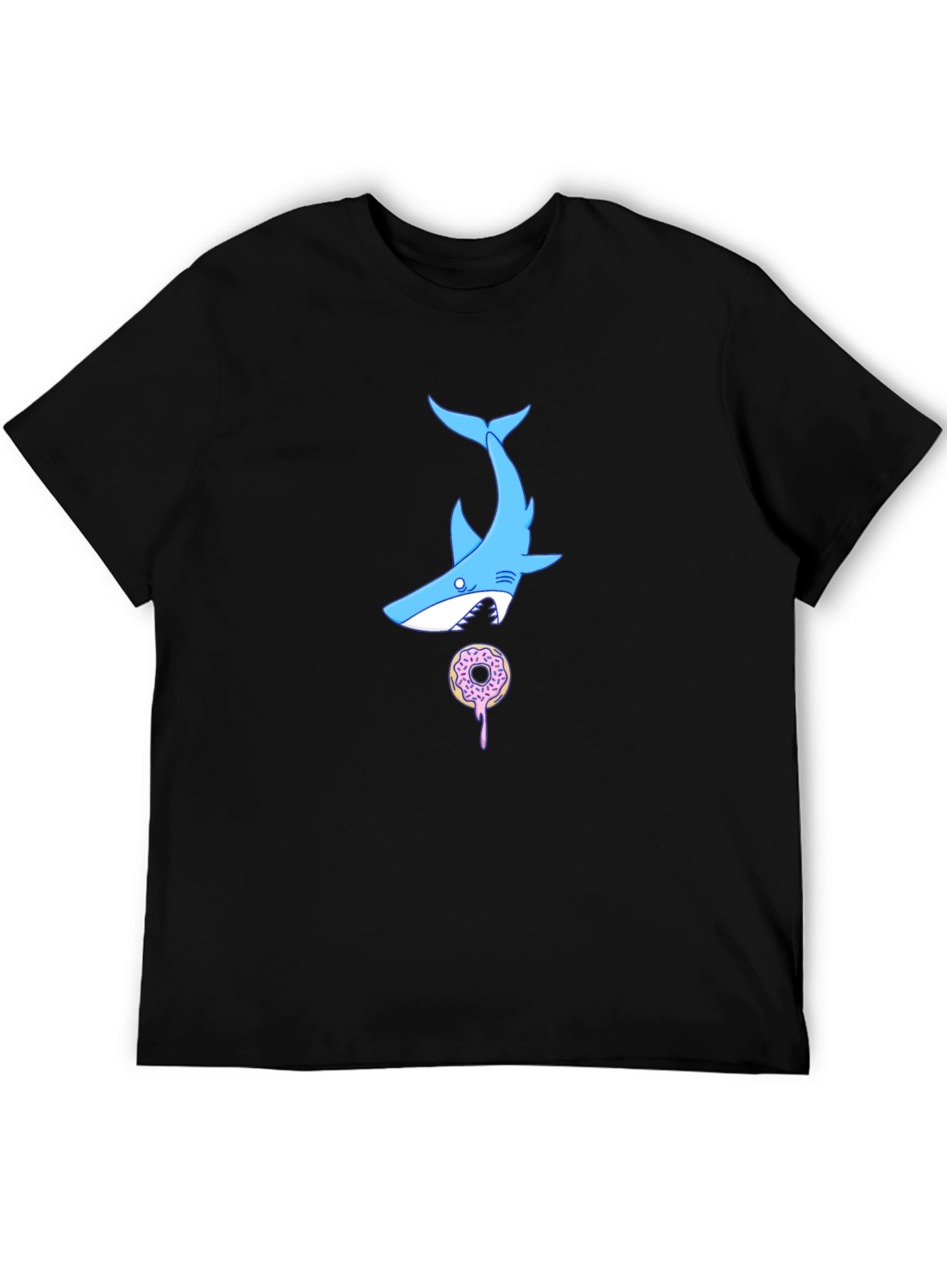 Shark Donut T-Shirt - Black Cotton Tee