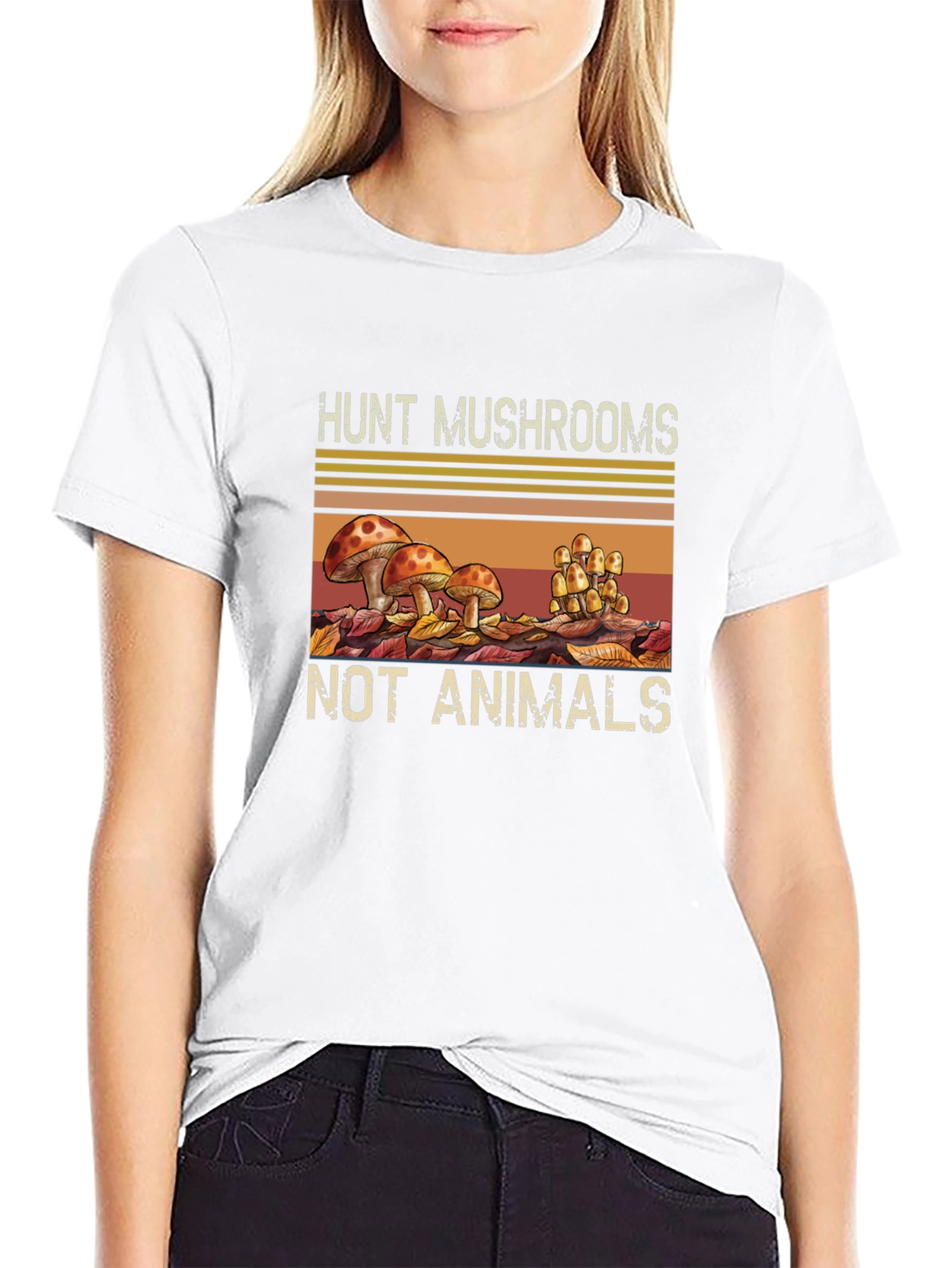 Hunt Mushrooms Not Animals Graphic Tee