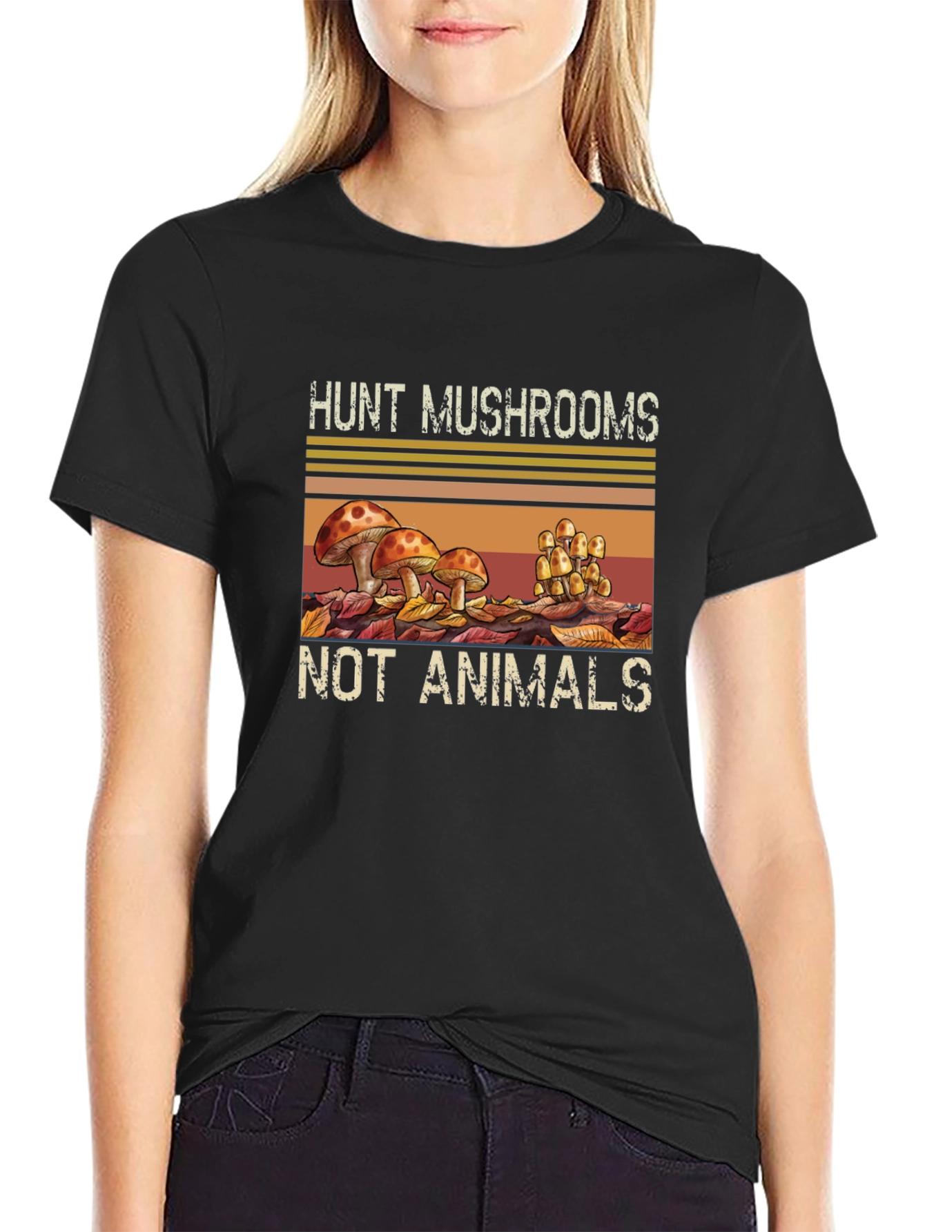 Hunt Mushrooms Not Animals Graphic Tee