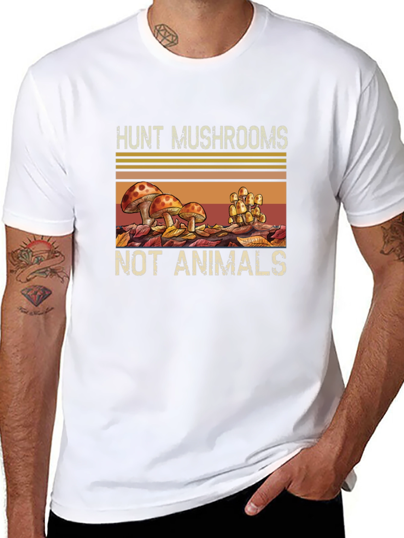Hunt Mushrooms Not Animals Graphic Tee