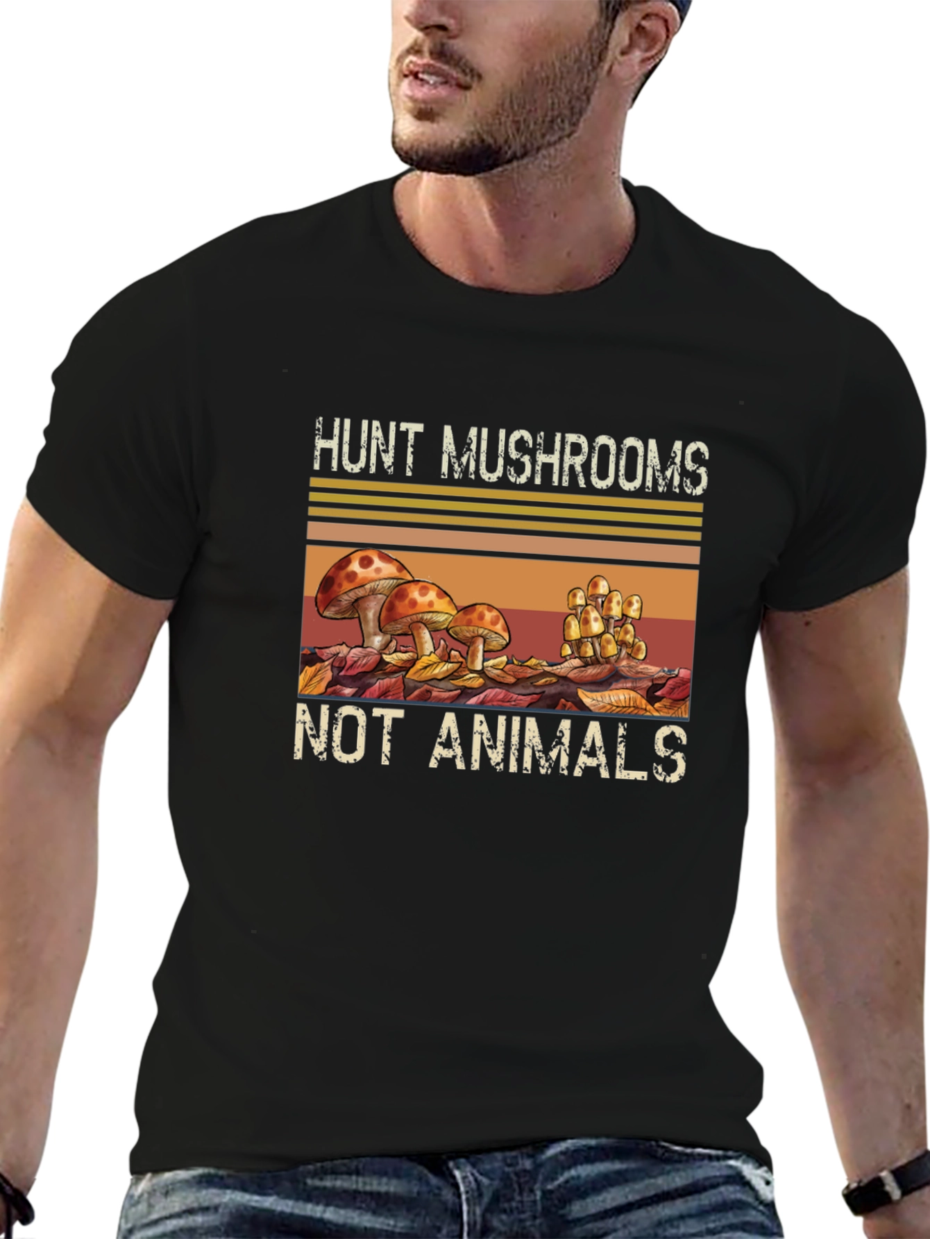 Hunt Mushrooms Not Animals Graphic Tee