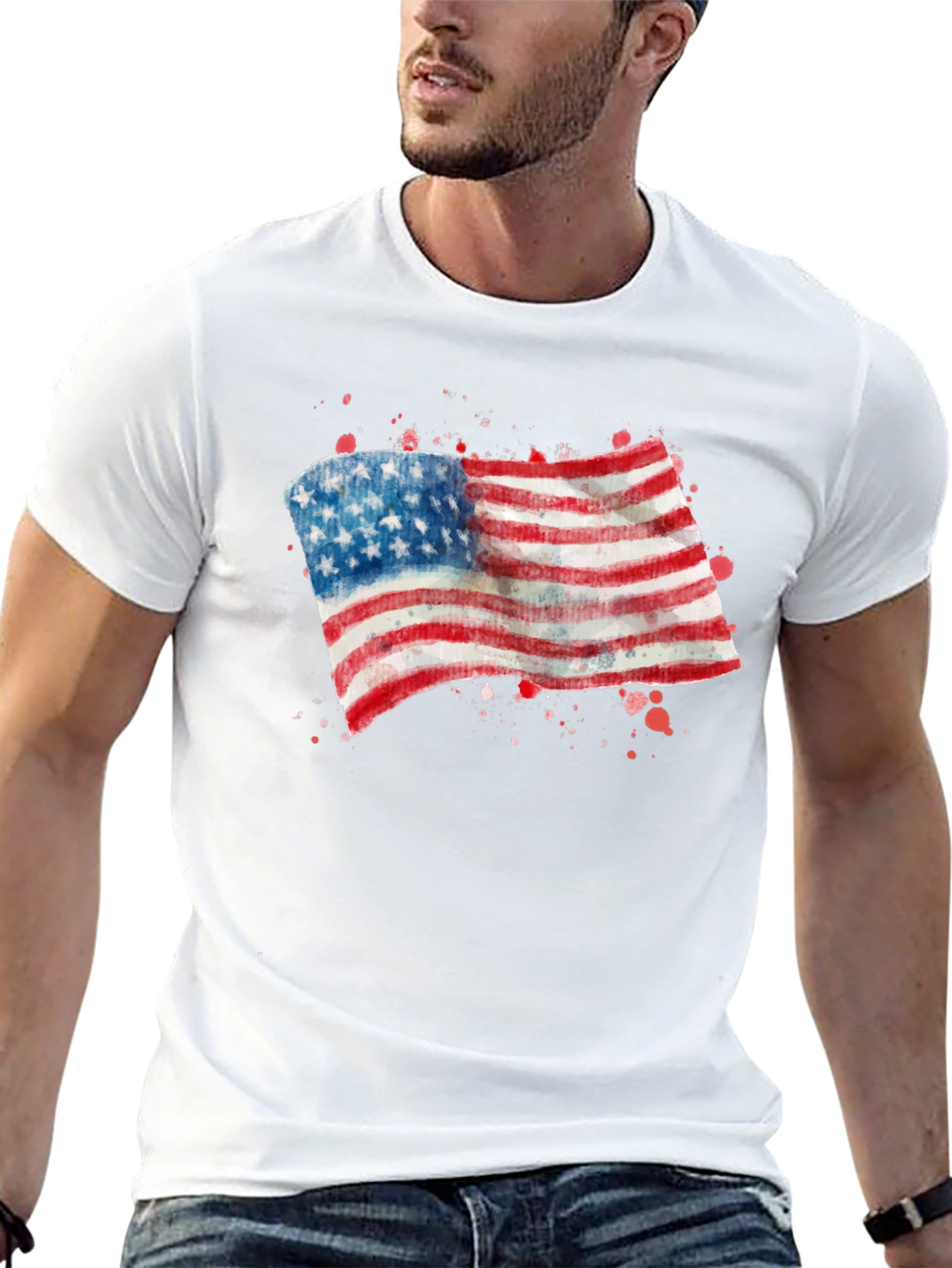 USA Flag Graphic Tee - Patriotic T-Shirt