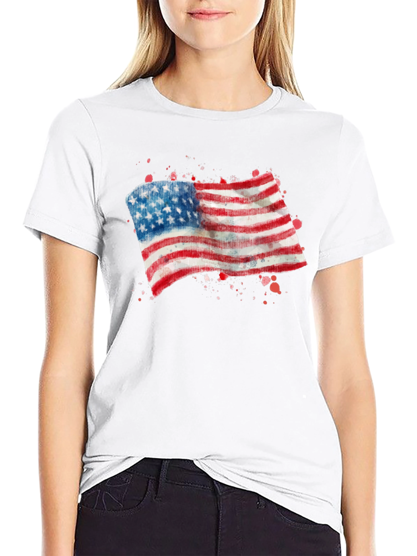 USA Flag Graphic Tee - Patriotic T-Shirt