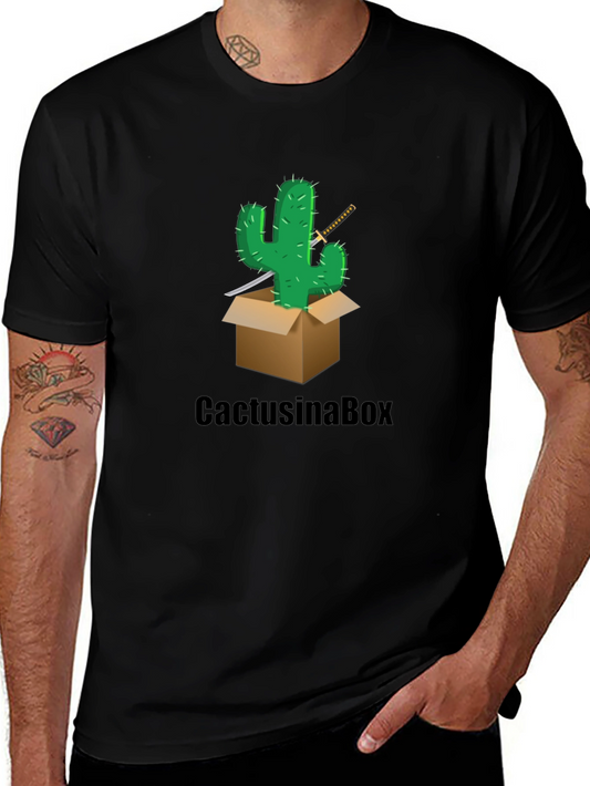 Cactus in a Box T-Shirt - Sword Wielding Prickly Plant