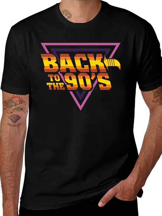Back to the 90s Graphic Tee - Retro Style Black T-Shirt