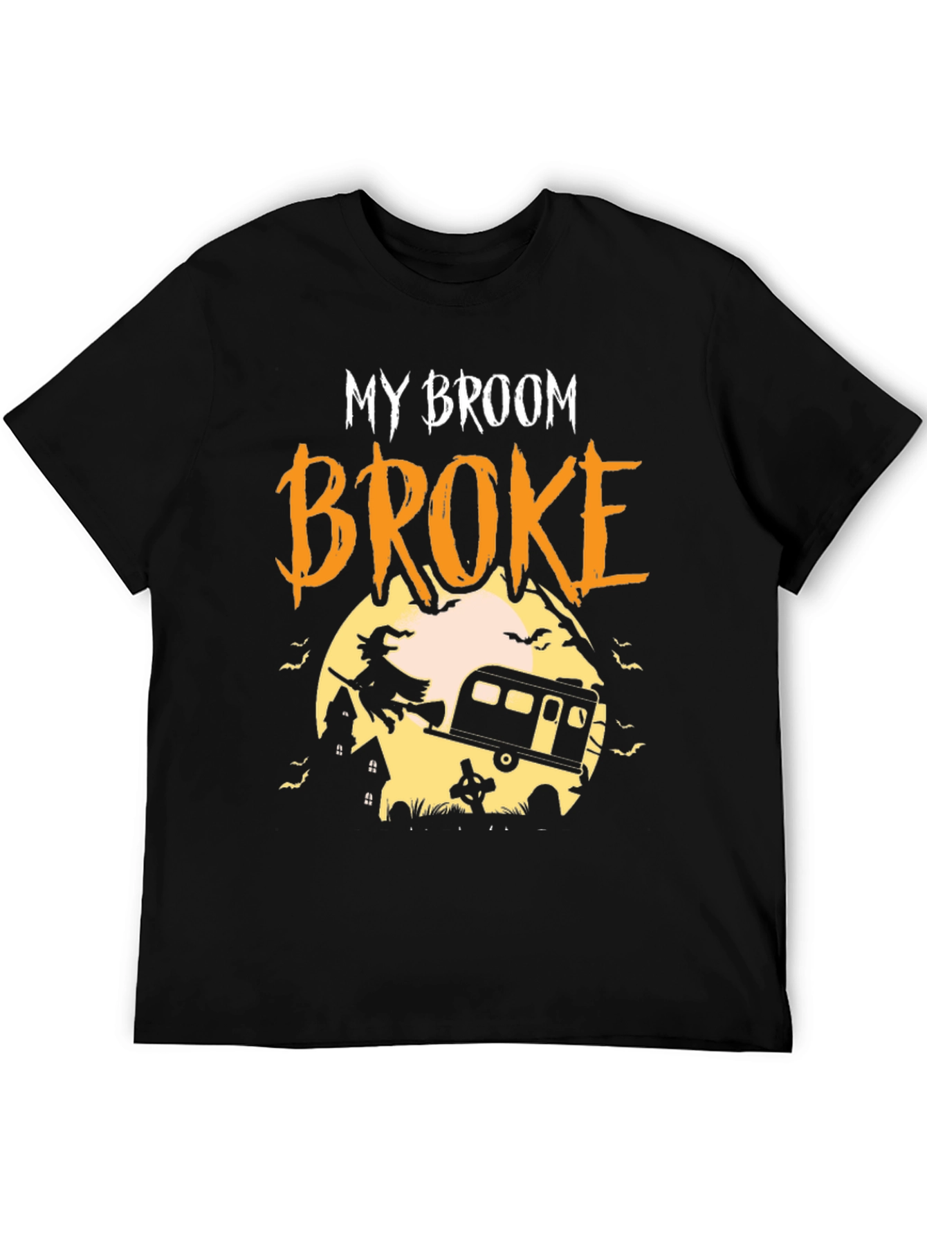 My Broom Broke Camping Halloween T-Shirt