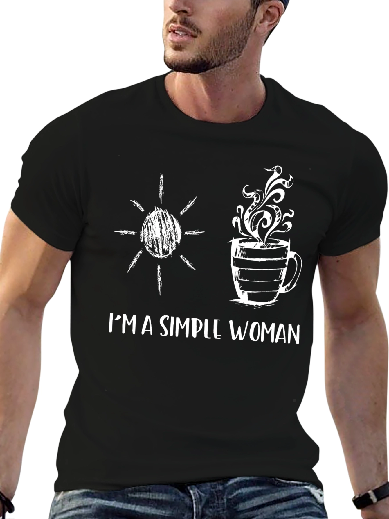 Simple Woman T-Shirt: Sun & Coffee