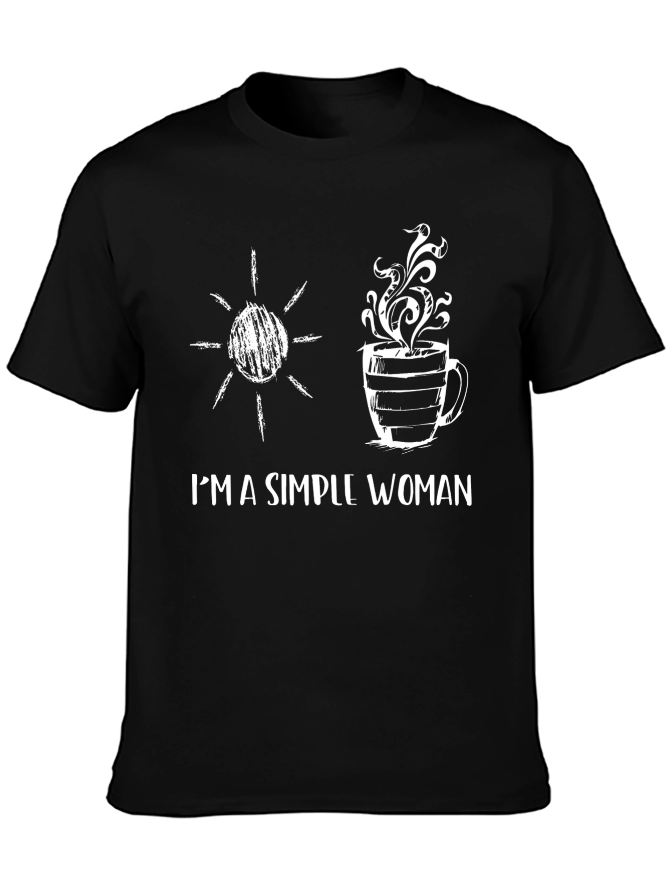 Simple Woman T-Shirt: Sun & Coffee