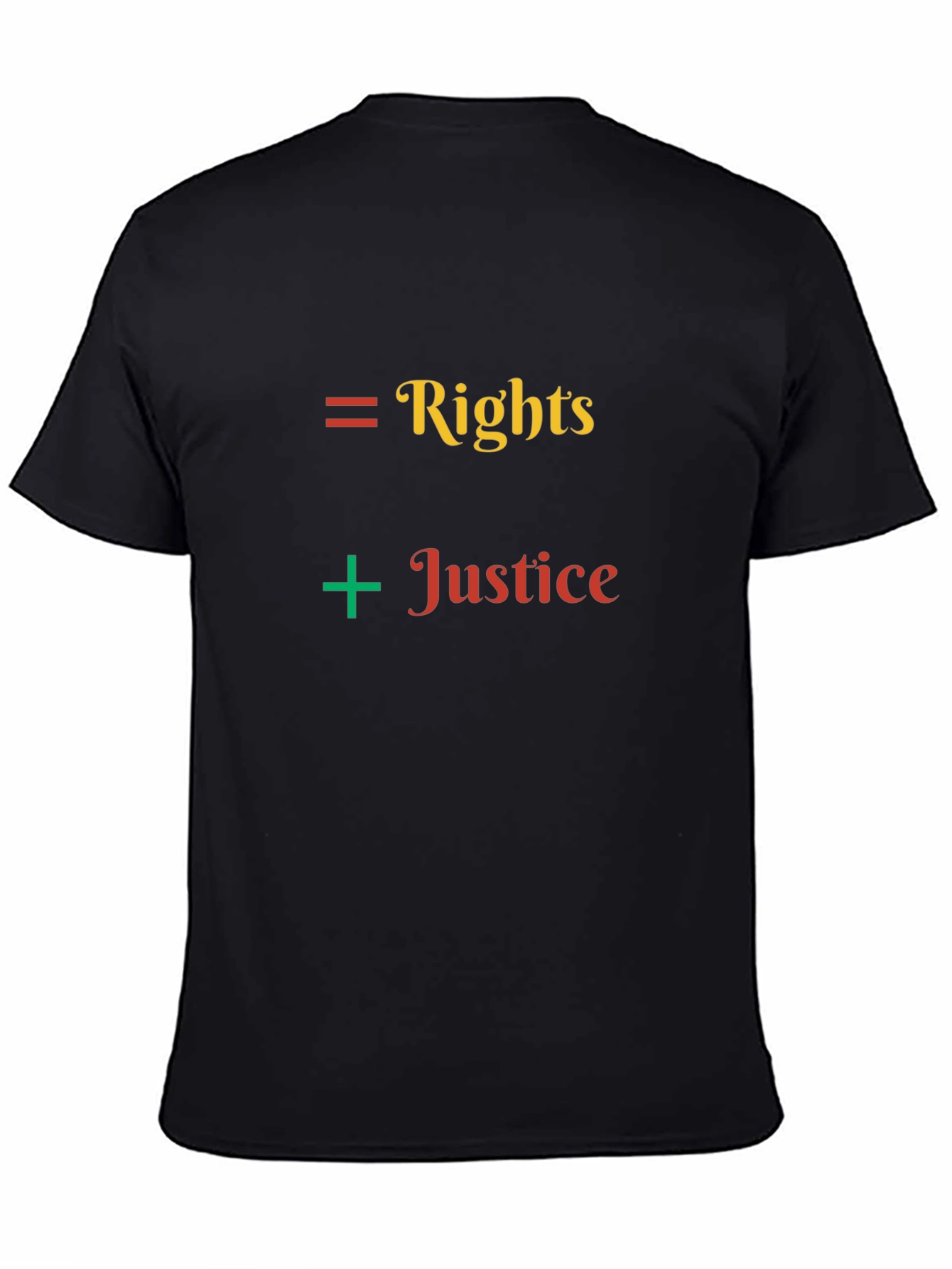 Rights Plus Justice Black Graphic Tee