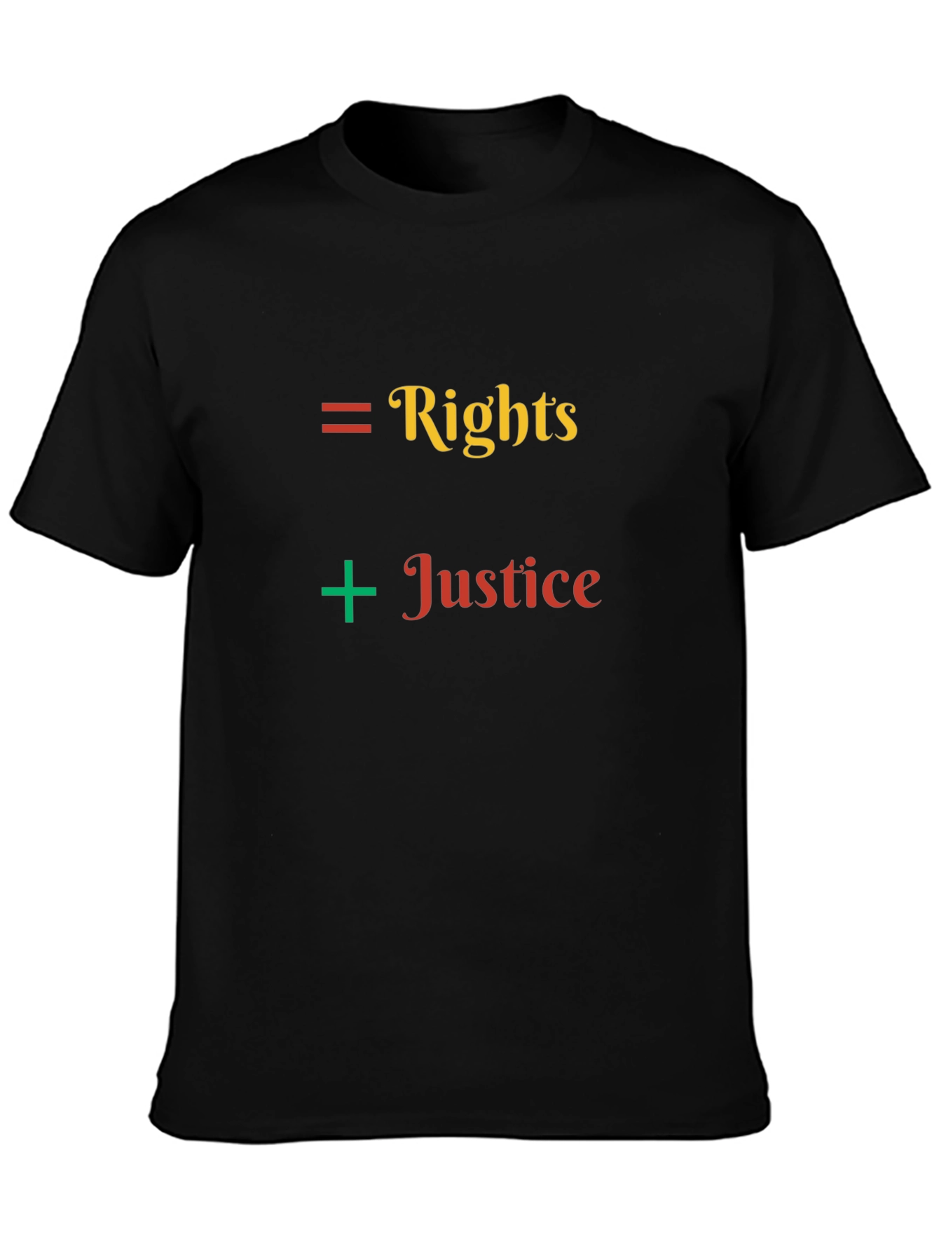 Rights Plus Justice Black Graphic Tee