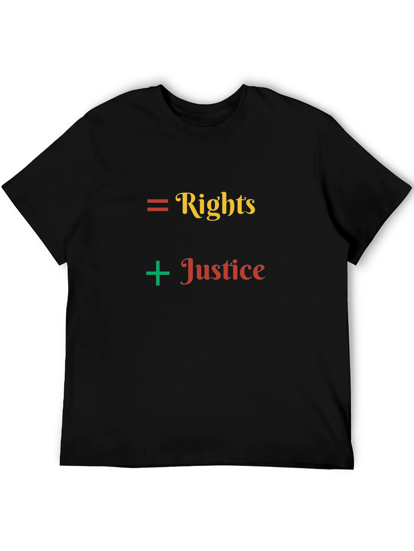 Rights Plus Justice Black Graphic Tee