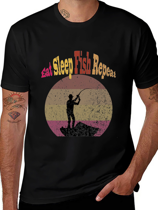 Eat Sleep Fish Repeat Graphic Tee