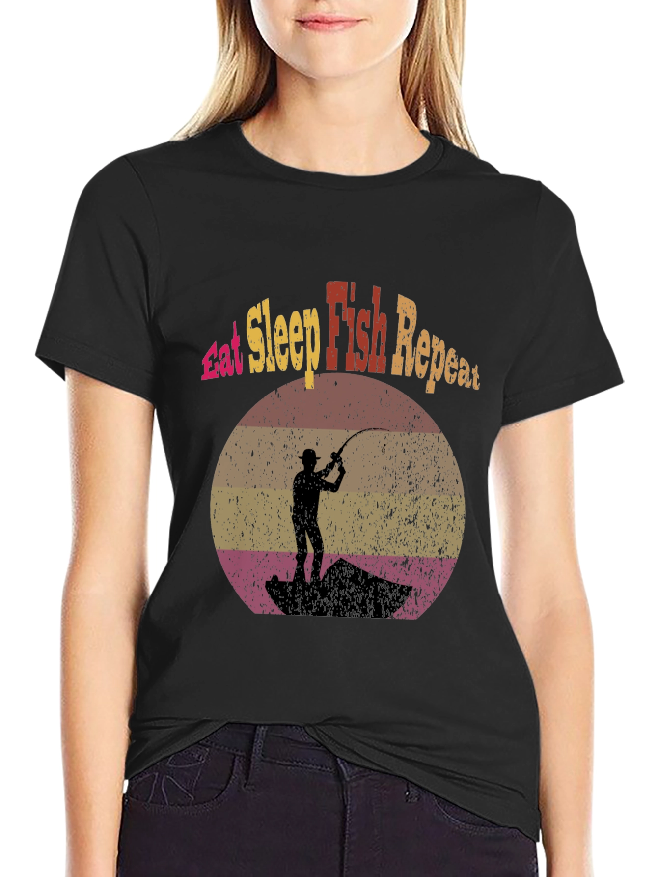 Eat Sleep Fish Repeat Graphic Tee